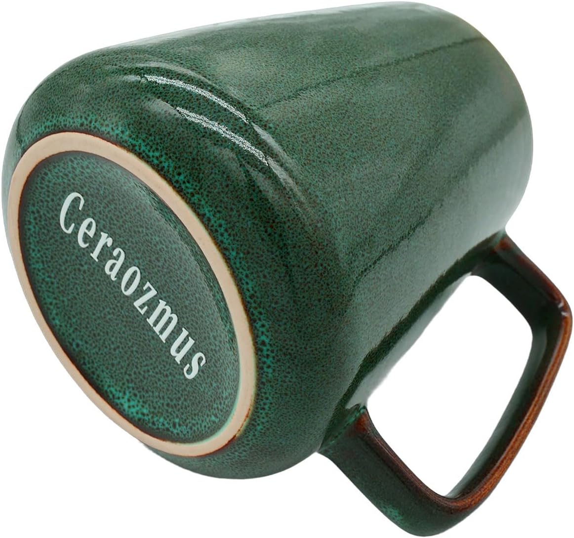 Large Ceramics Coffee Mugs,24 oz,Large Handle Design,Extra Large Tea and Coffee Cup for Office and Home,Microwave and Dishwasher Safe(Color:24 oz green) - Image 8