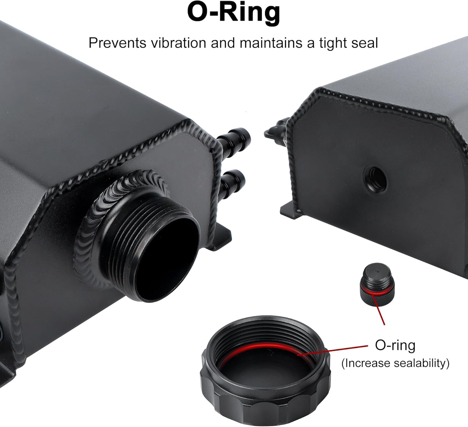EVIL ENERGY Radiator Coolant Overflow Tank, Coolant Recovery Tank Aluminum 2L Black - Image 6