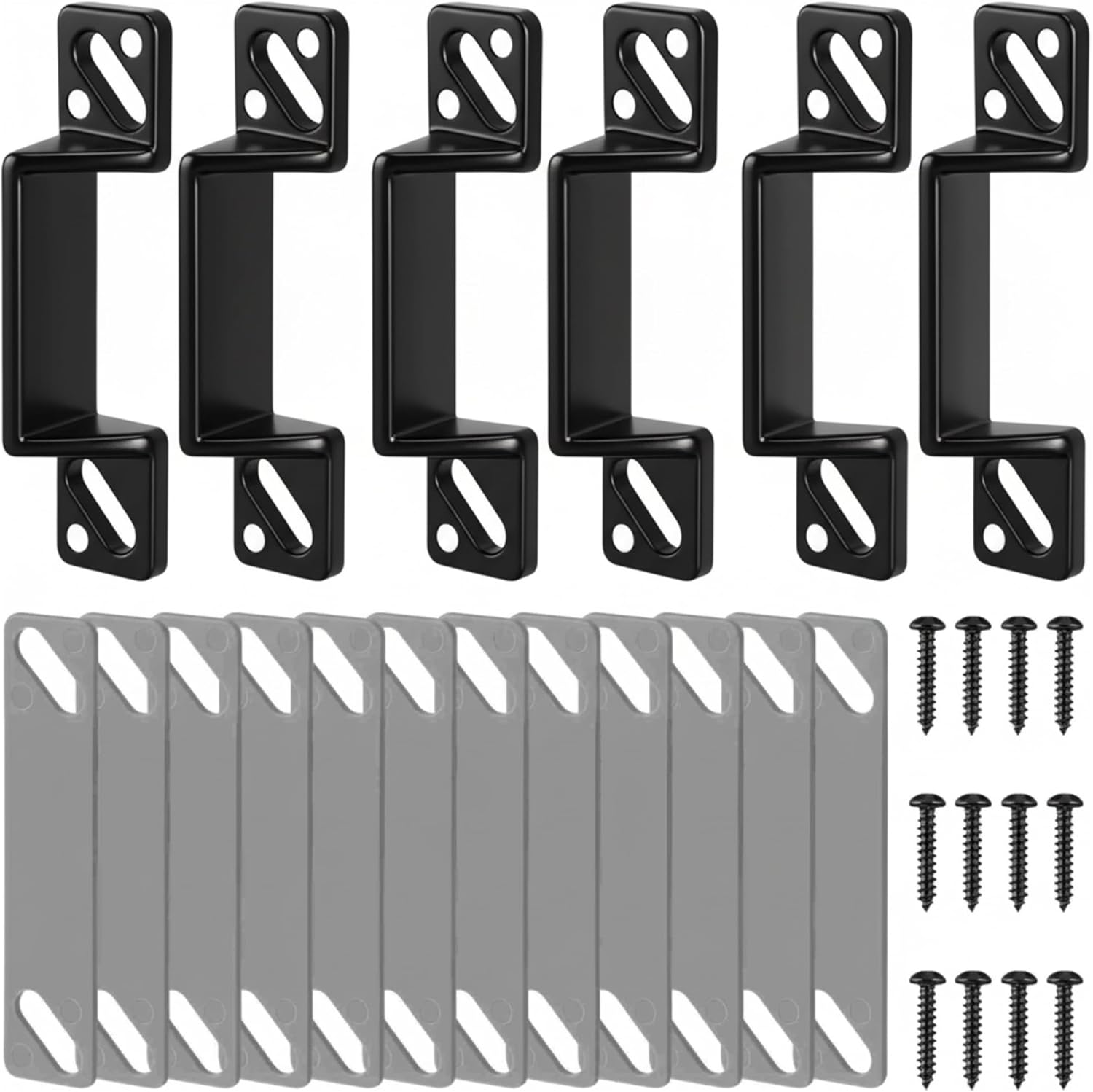 Screen Door Latch Replacement Kit Compatible with Prime-Line K 5148 1-11/16 in. Zinc Diecast Constructed Strike Plate Assortment for Storm and Screen Door Hardware(6,Black)