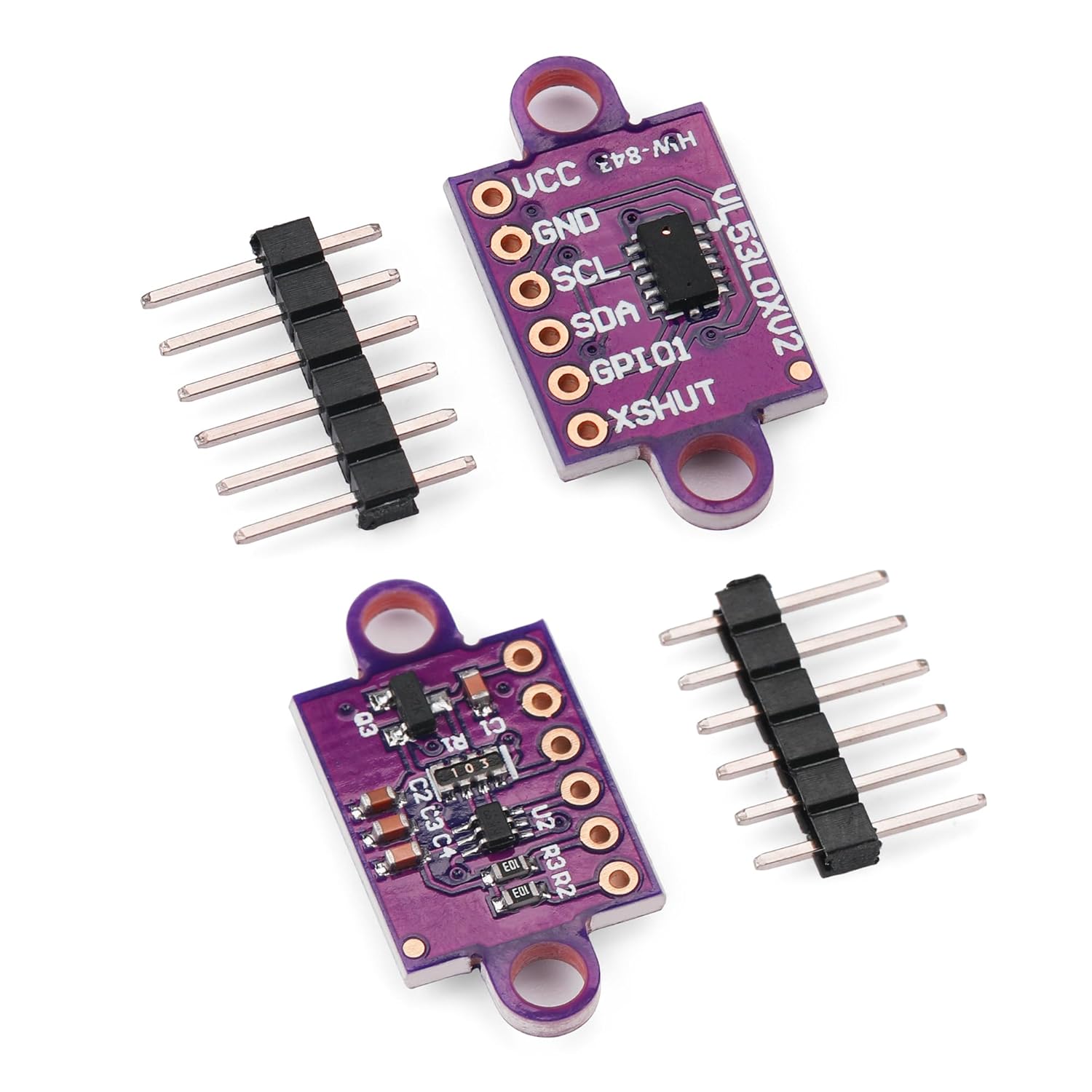 5Pcs VL53L0X Time-of-Flight (ToF) 940nm Laser Ranging Sensor Breakout GY-VL53L0XV2 Distance Measurement Module IIC for Arduino - Image 2