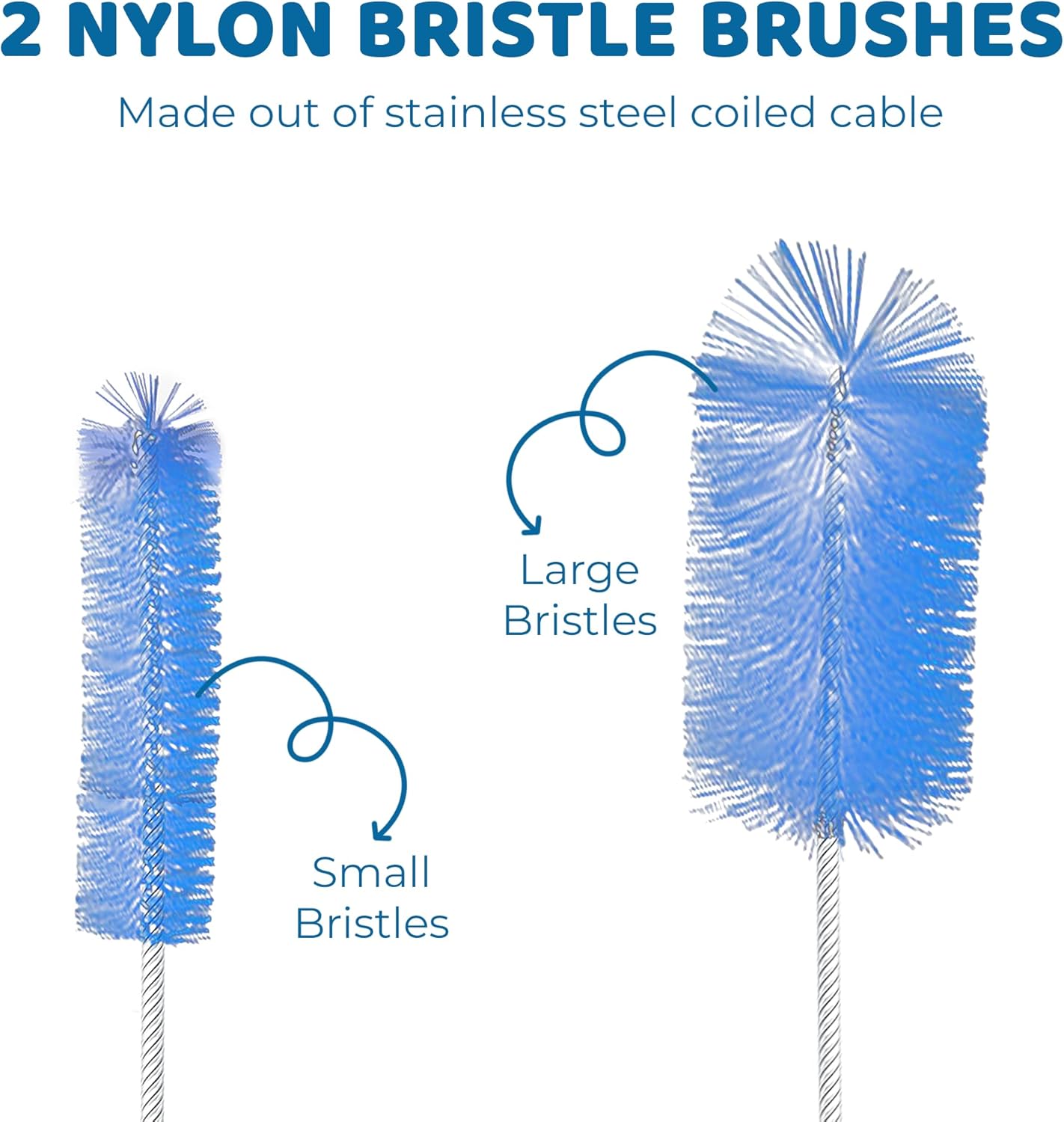 SunGrow Aquarium Filter Brush, 61" Stainless Steel Spring Long Flexible Tube, Pipe Brush for Hose, U-Shape and Bent Pipes, Double-Ended Pipe Cleaner Brush for Aquarium, Fish Tank or Household Use - Image 5