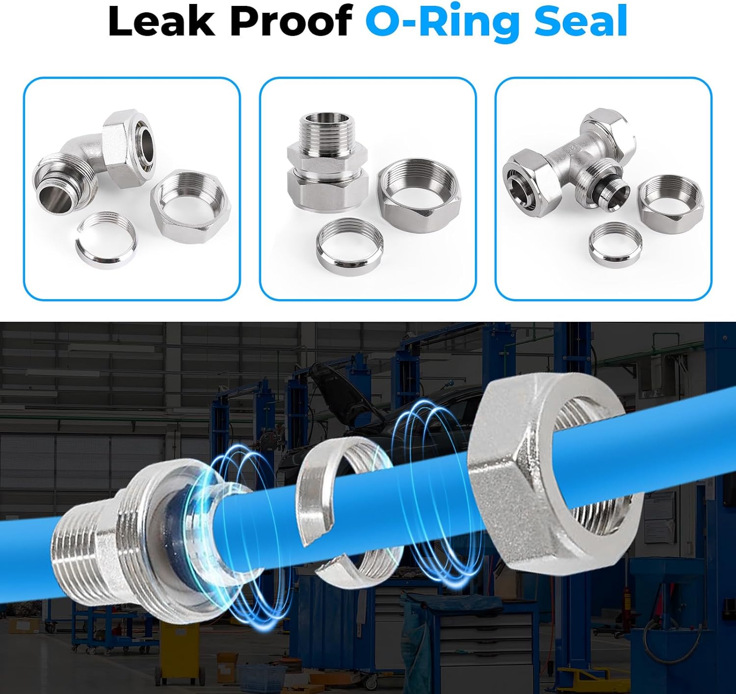 Shop Air line kit 3/4"×100'&200'&300' HDPE-Aluminum-HDPE Air Tubing Compressed Air Line Kit for Air Compressor Accessories Leak Proof&Easy to Install Compressed Air Piping System for Garage - Image 5