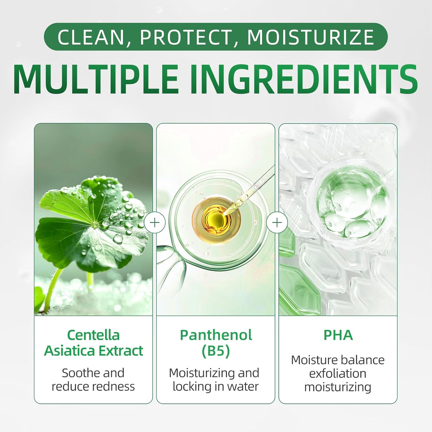 Toner Pads - with Centella Asiatica Extract and Collagen, Improves Uneven Skin Tone & Deep Hydration, Targets Dark Spots and Dull Skin, Ideal for All Skin Types - 70 Pads - Image 3