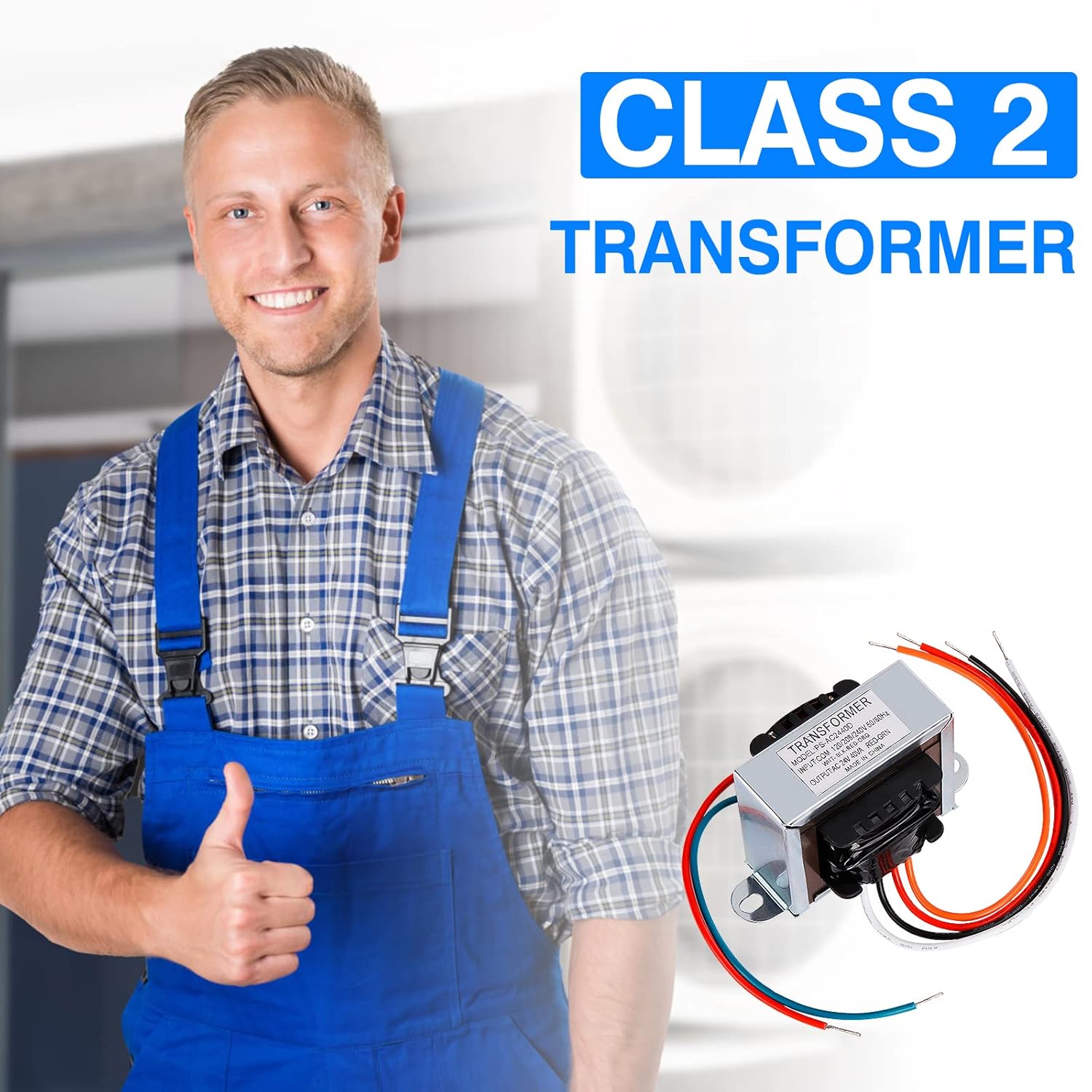 24V 40VA Control Transformer, Primary 120/208/240V, Secondary 24V Isolation Transformer with Foot Mount for HVAC Furnace Multi Tap - Image 9