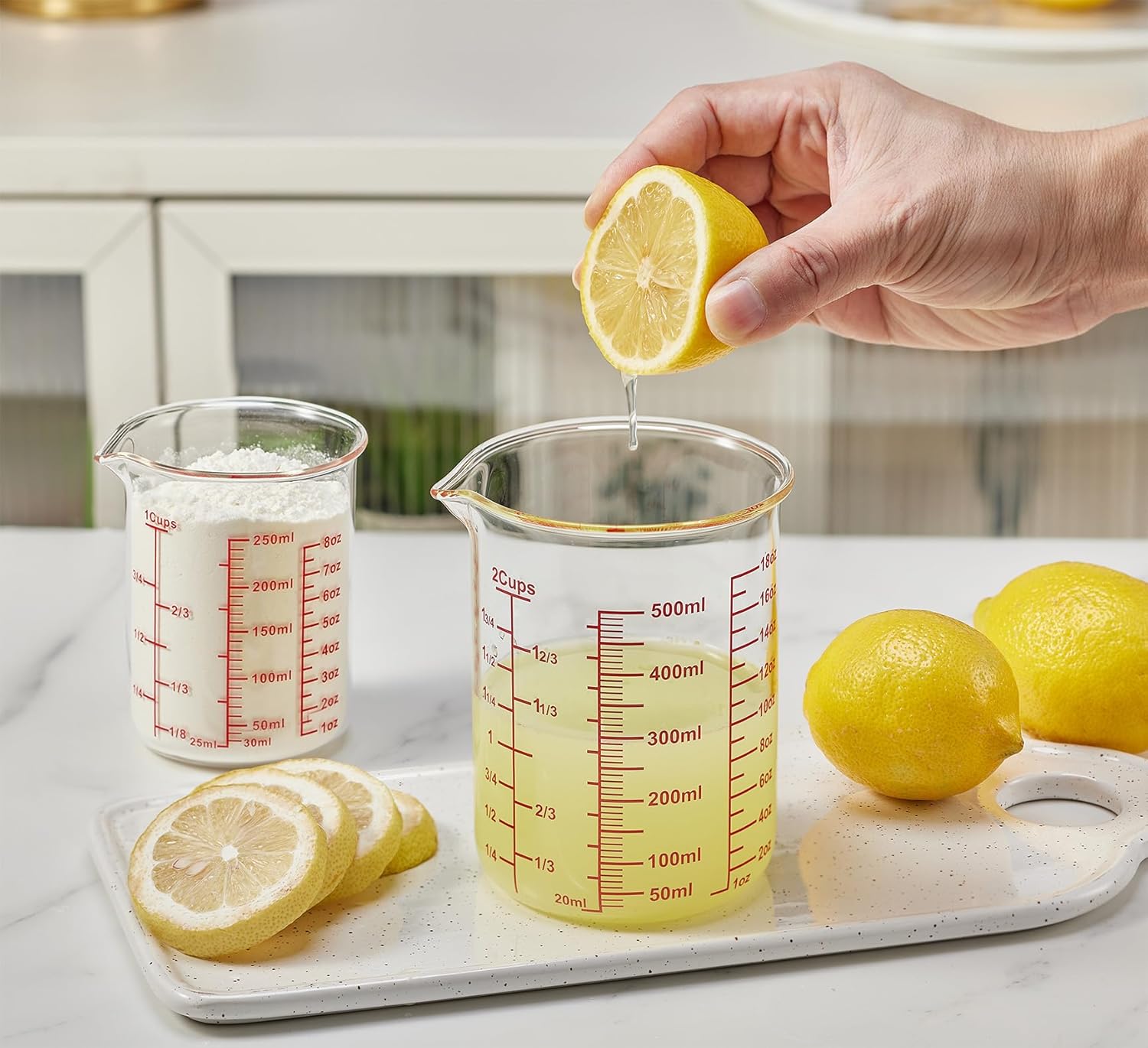 High Borosilicate Glass Measuring Cup-V-Shaped Spout,Glass Measuring Beaker for Kitchen or Restaurant, Easy to Read, 500 ML (16 Oz, 2 Cup) - Image 6