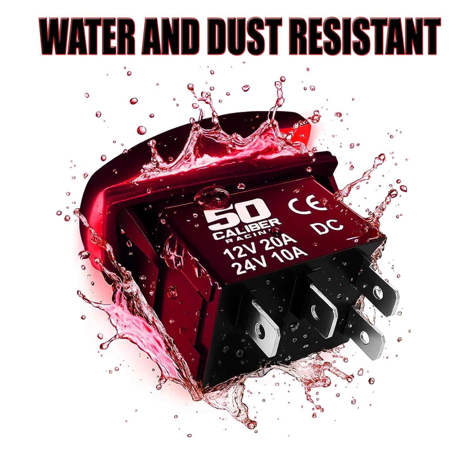 Waterproof Rocker Switch ON/Off, LED Backlit with Etched Design Off Road Light Switch Toggle 12v - UTV, Auto, Boat 20A Variation (Red, Eject a Ho) - Image 2