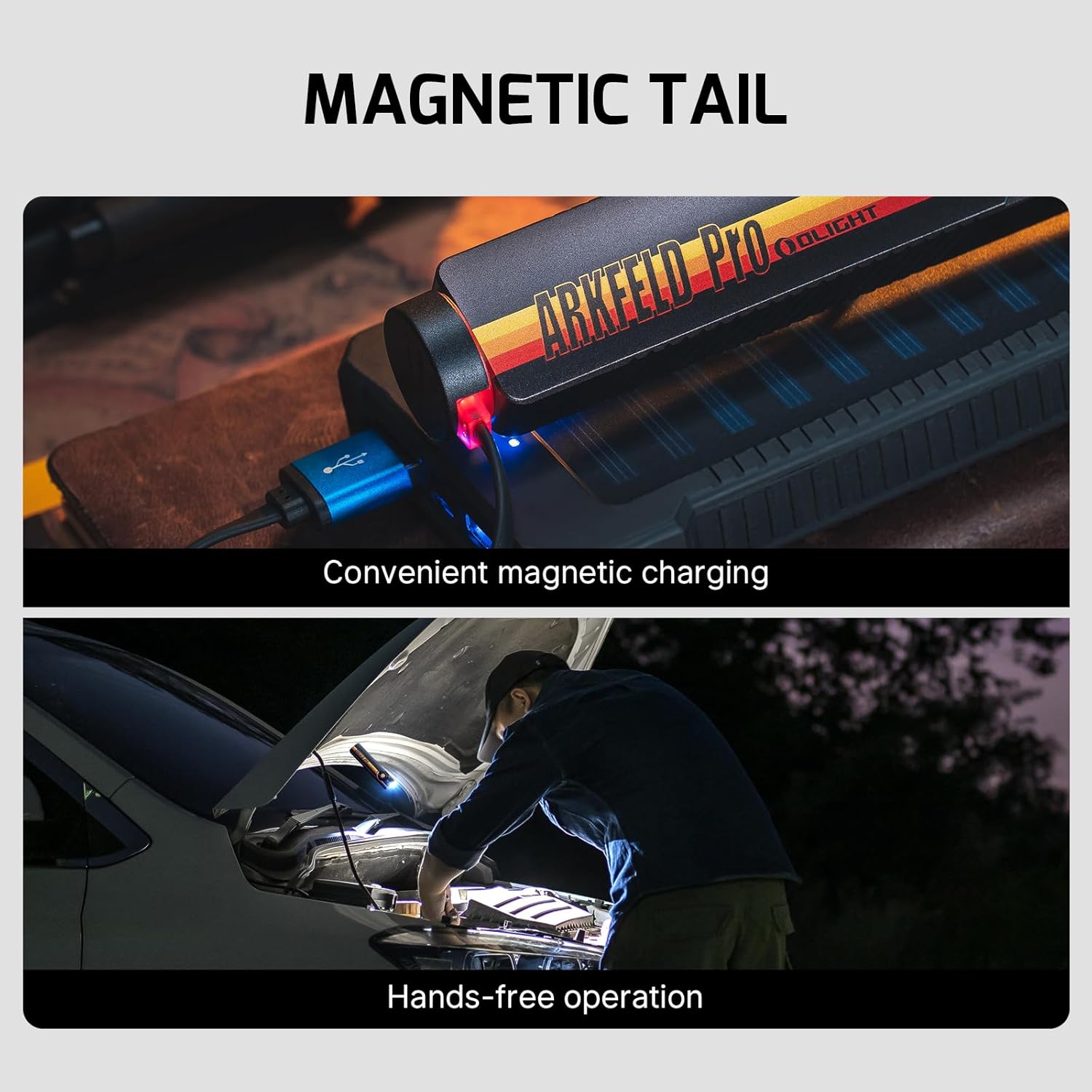 OLIGHT Arkfeld Pro Rechargeable EDC Flat Flashlight with UV and White LED Combo, 1300 Lumens Portable Pocket Lights for Outdoors Emergency Working (Racing Stripe CW) - Image 3