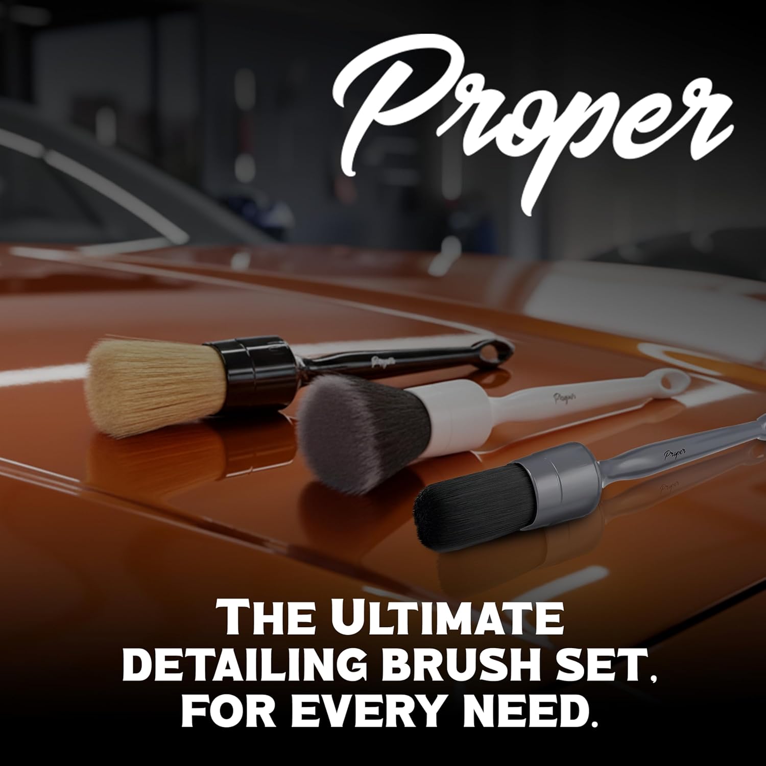 Premium Car Detailing Brush Set - Complete 6 Pack Kit - 2 Boar's Hair, 2 Ultra Soft, 2 Synthetic Bristles - Car Detail Brush for All Surfaces, Leather Seats, Air Vents, Wheels & Emblems, and More - Image 7