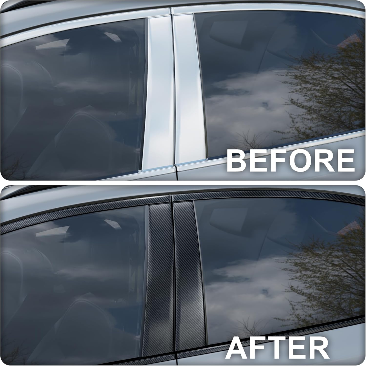 Arespark Gloss Black 6D Carbon Fiber Vinyl Tape for Chrome Delete Door Sill Protector Window Trim Blackout Vinyl Wrap, Automotive Anti-Scratch Detail Protection Film Contain Tool Kit (3in x 30ft) - Image 3