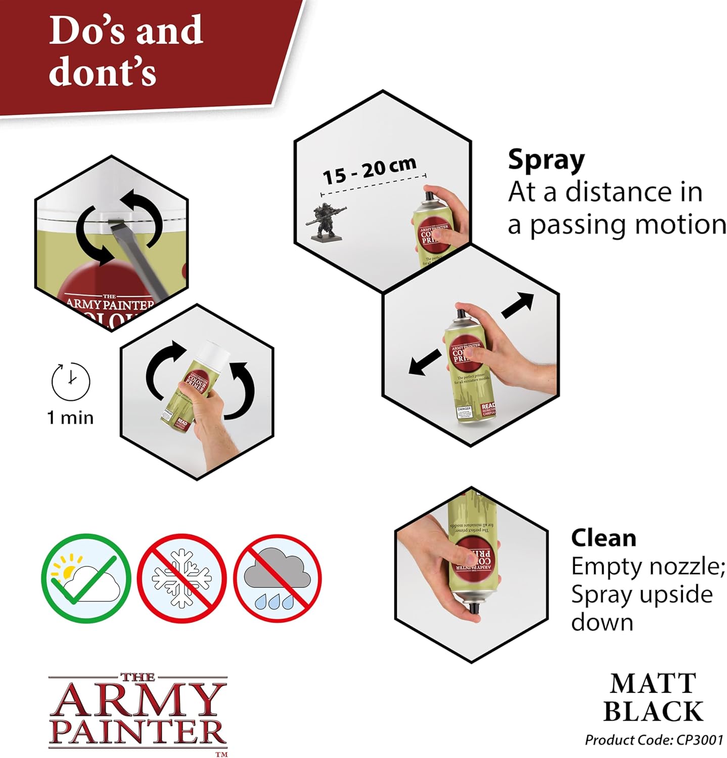 The Army Painter Base Primer Matt Black, 400 mL Acrylic Spray Primer, Spray Paint Basecoat for Miniature Priming, Tabletop Roleplaying, Boardgames, and Wargames Miniature Modelling - Image 5
