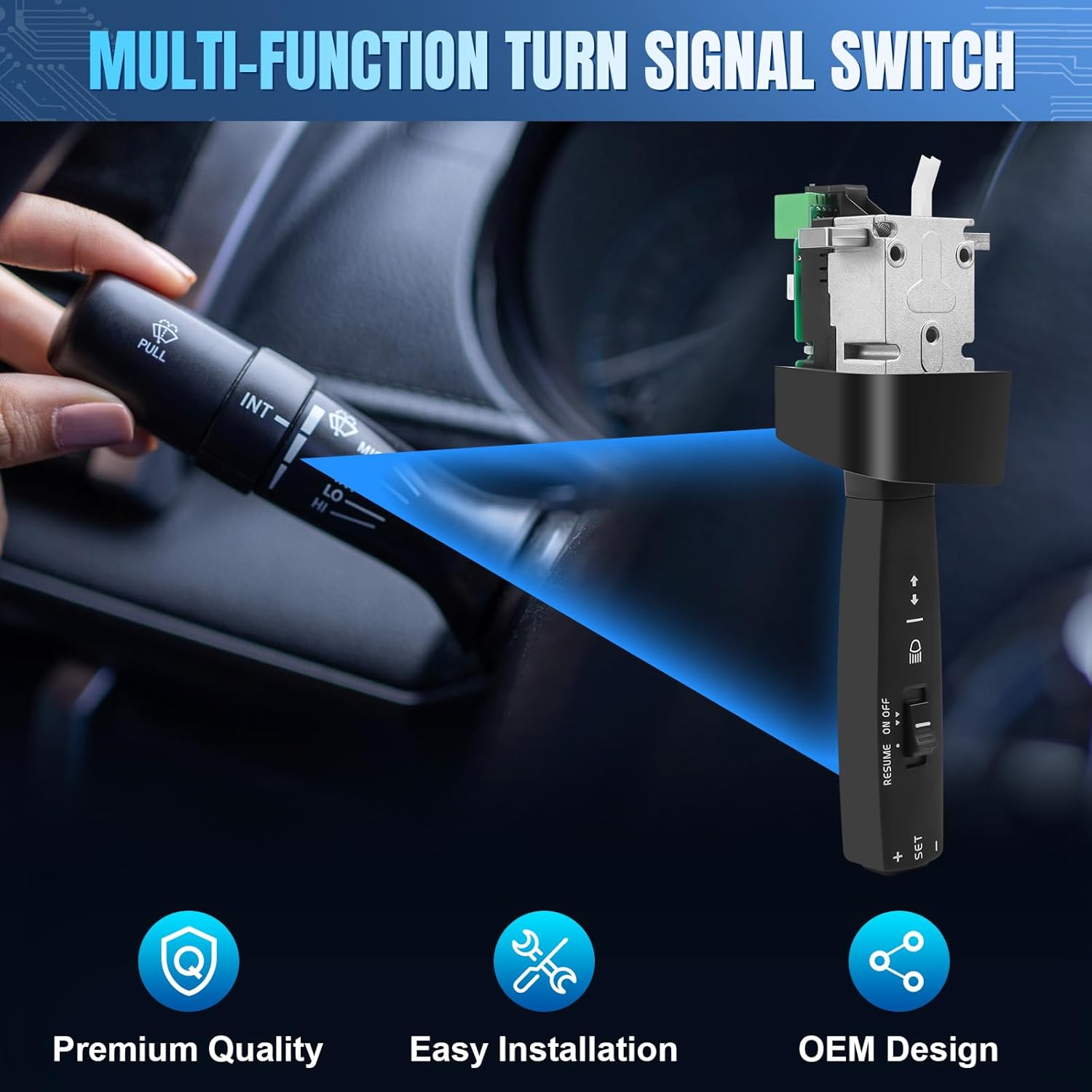 LCWRGS Turn Signal Switch Compatible with Volvo VNL 2005 2006 2007 2008 2009 2010 2011 2012 Truck, Headlight Dimmer Multi-Function Combination Switch, 20399170 20479584 - Image 5