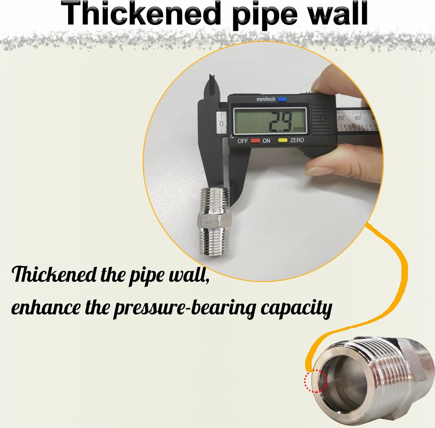 3/8" NPT Male Hex Nipple Pipe Fittings, 304 Stainless Steel 3/8 inch Threaded Pipe Adapter Fittings Equal Nipples Connectors, 4pcs Male Straight Connector Pipe Fitting - Image 3