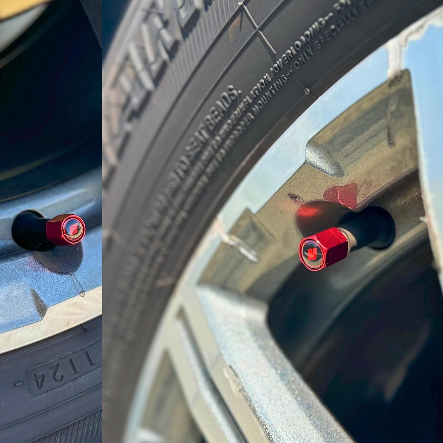 TACTILIAN Red Tire Valve Stem Caps for Dodge Tire Valve 4 Pack | Leakproof Aluminum Tire Valve Caps with Rubber O-Ring Compatible with Dodge Valve Stem Caps for Challenger, Charger, Ram, Durango - Image 3
