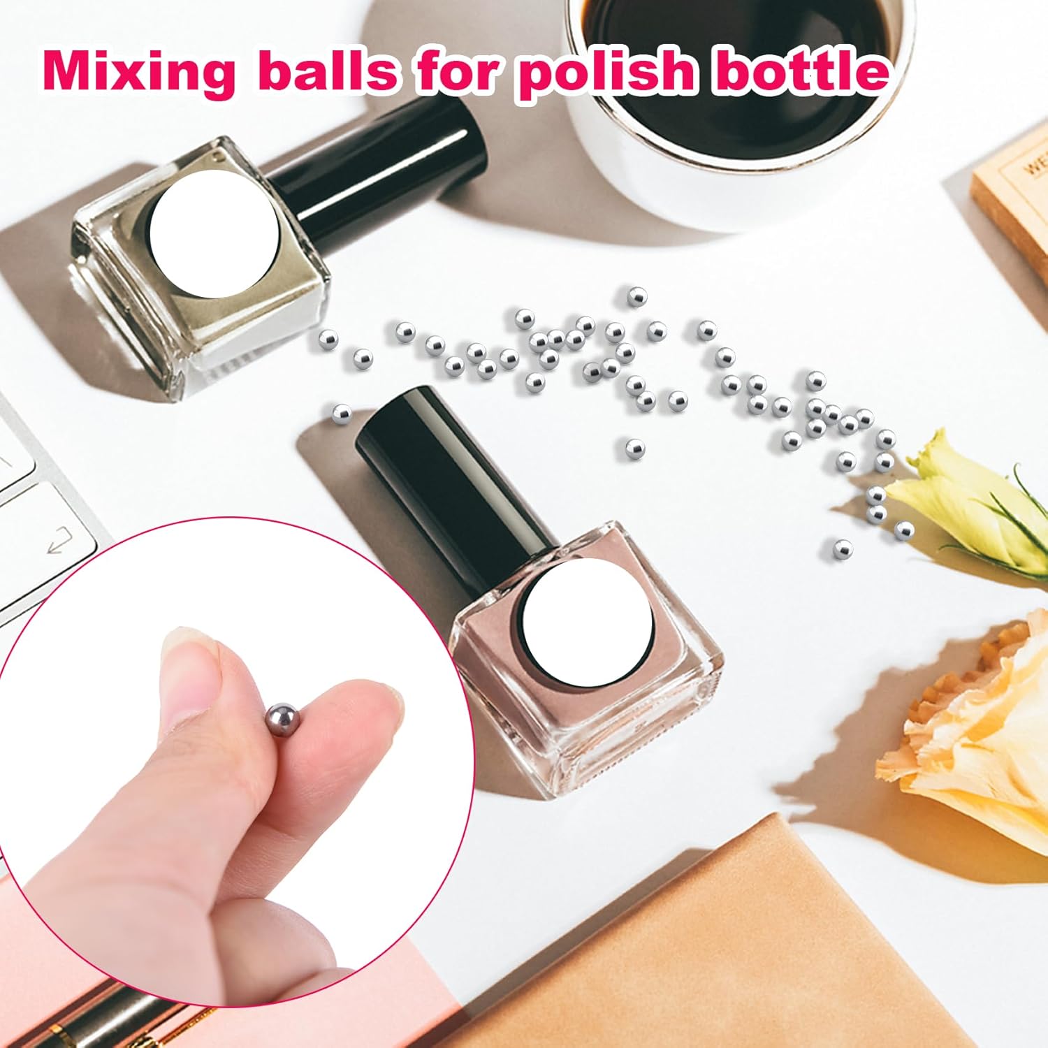 HINZIC 125pcs Paint Mixing Balls, 4mm/0.16inch Nail Polish 316 Stainless Steel Bearing Balls - Image 5