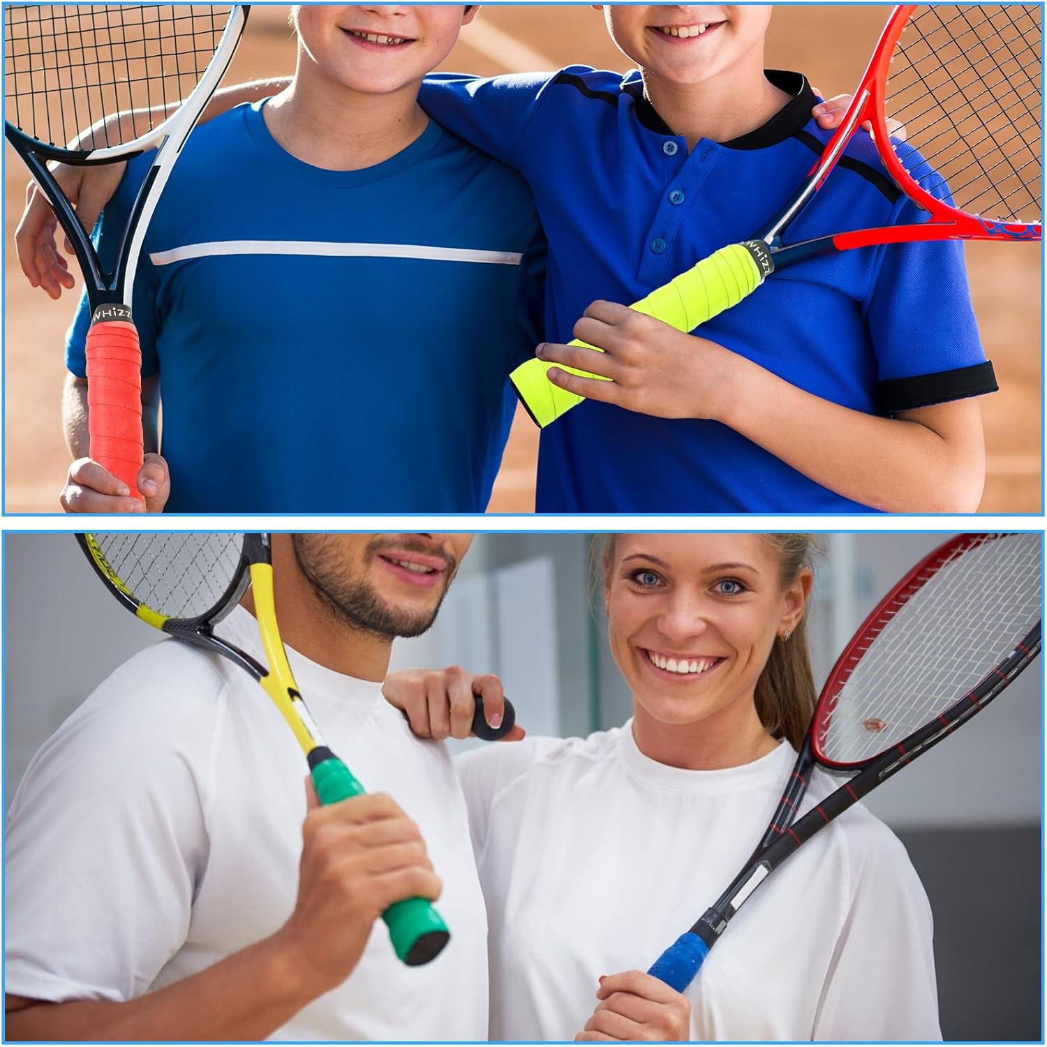 Jeffdad 6 Pack Tennis Racket Grip Tape, Precut and Dry Feel Anti Slip Tennis Grip Tape Absorbent Tennis Grips for Tennis, Pickleball, Badminton Rackets - Image 5