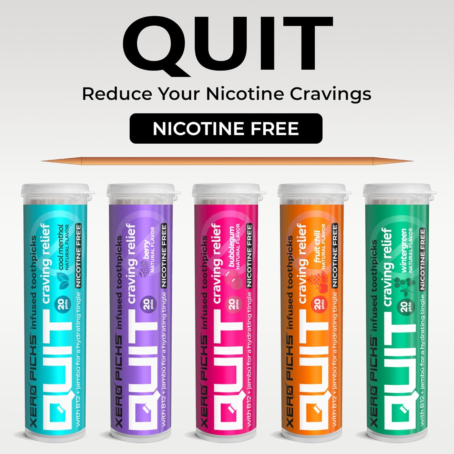 Xero Picks Infused Flavored Toothpicks to Help Quit Smoking - Nicotine Free (Variety Pack, 20 Count (Pack of 5)) Non-GMO Kosher Vegan - Image 7