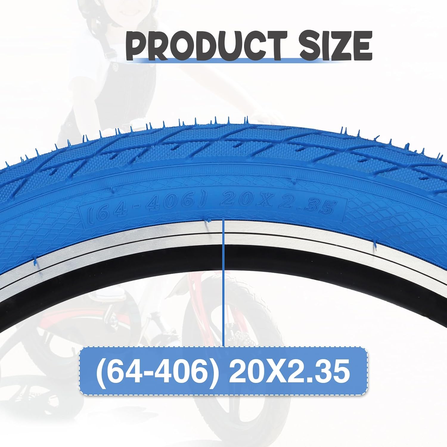 ZUKKA 20 x 2.35 Bike Tire 1/2 Pack 20 inch x 2.35 BMX Bike Tire Folding Replacement Tire for MTB Mountain Bike, BMX Bicycle Commuter Bike - Image 2