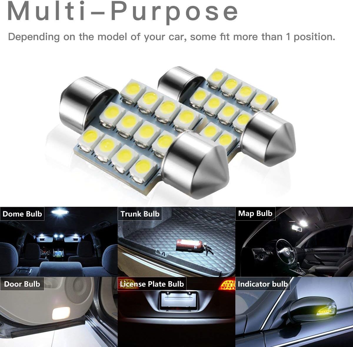 Marsauto DE3175 31mm LED Interior Dome Light Map Bulb Door Courtesy for Car 1.22inch DE3021 DE3022 Festoon Bulbs White Pack of 4 - Image 4