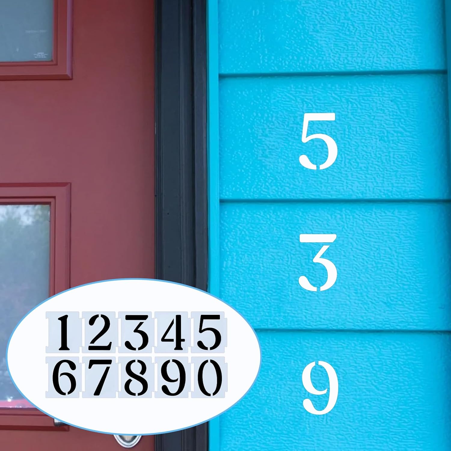 20 Pcs Curb Painting Stencils Kit 4 Inch Curb Address Stencil Kit for Painting on Walls Number Curbs Stencils Kits for Address Paint on Wood Wall Mailbox Road - Image 4