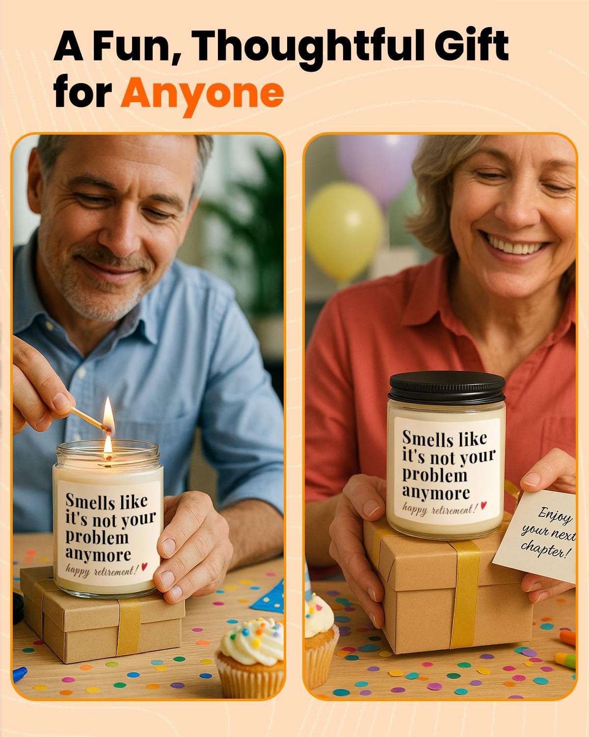 Retirement Gift for Woman, Men, Funny Retired Candle, Happy Farewell Party Decorations 2026, Best Retirement Gifts for Women, Men, Friends, Coworker, Teacher, Boss, Nurse, Colleague, Staff - Image 5