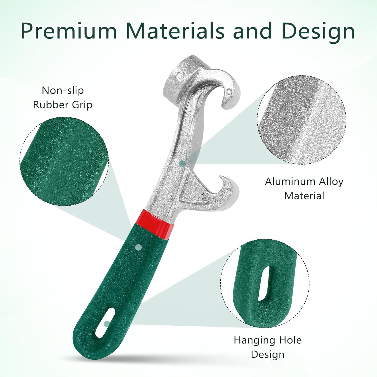 Bucket Opener Tool 5 Gallon, 1 Pcs 8.5 Inches Bucket Lid Open Wrench, Aluminum Alloy Paint Pail Can Remover Tools with Non-slip Rubber Grip for Industrial and Home Use - Image 4