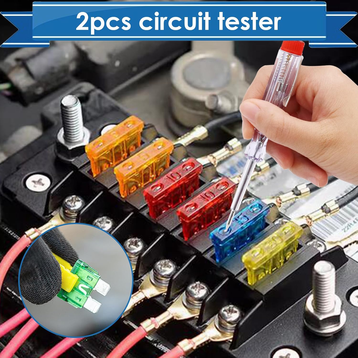 Car Fuses Assortment Kit with Fuse Puller and Circuit Tester - Standard & Mini & Low Profile Mini Fuse Kit (3A 5A 7.5A 10A 15A 20A 25A 30A 35A 40A) - Image 5
