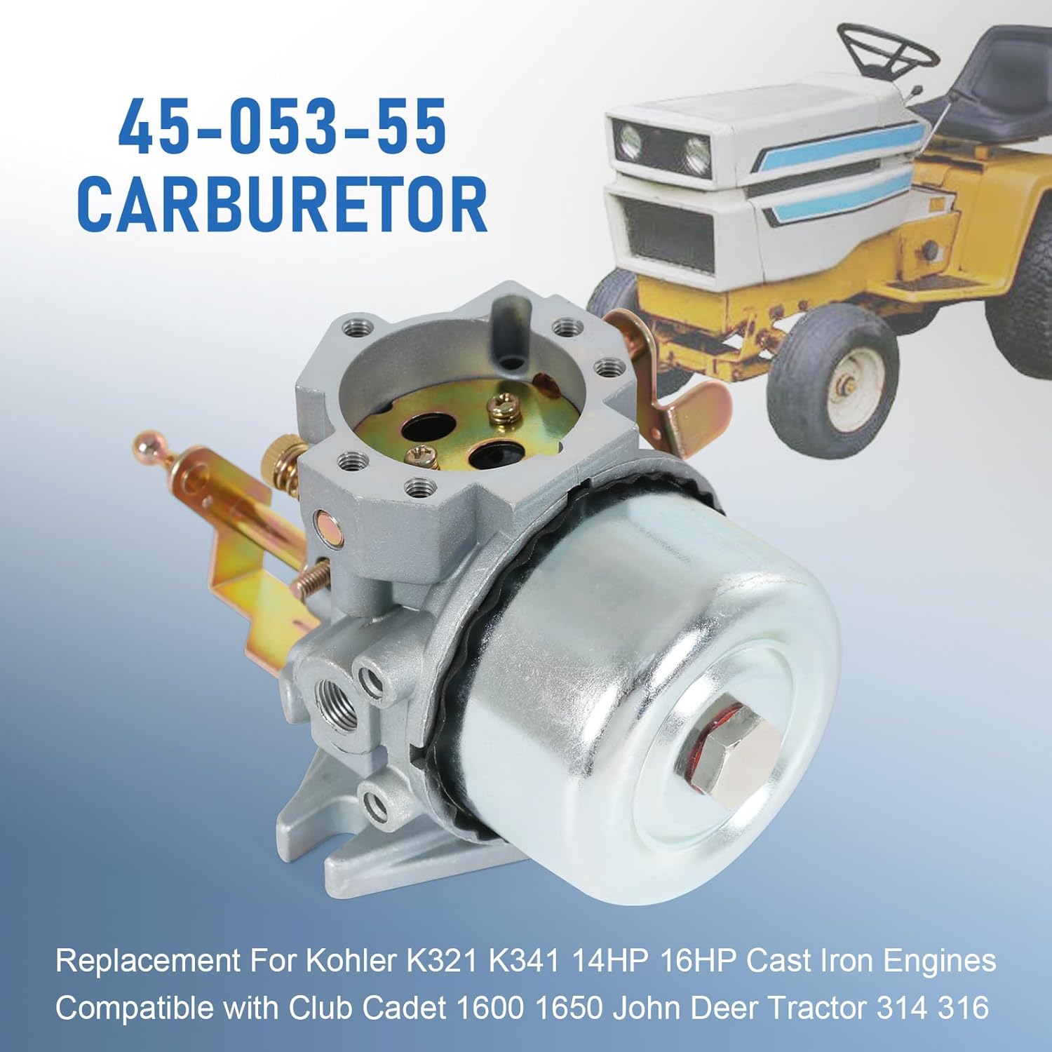 Carburetor Replacement For Kohler K321 K341 14HP 16HP Cast Iron Engines Club Cadet 1600 1650 John Deer Tractor 314 316, Replace 4505355 - Image 2