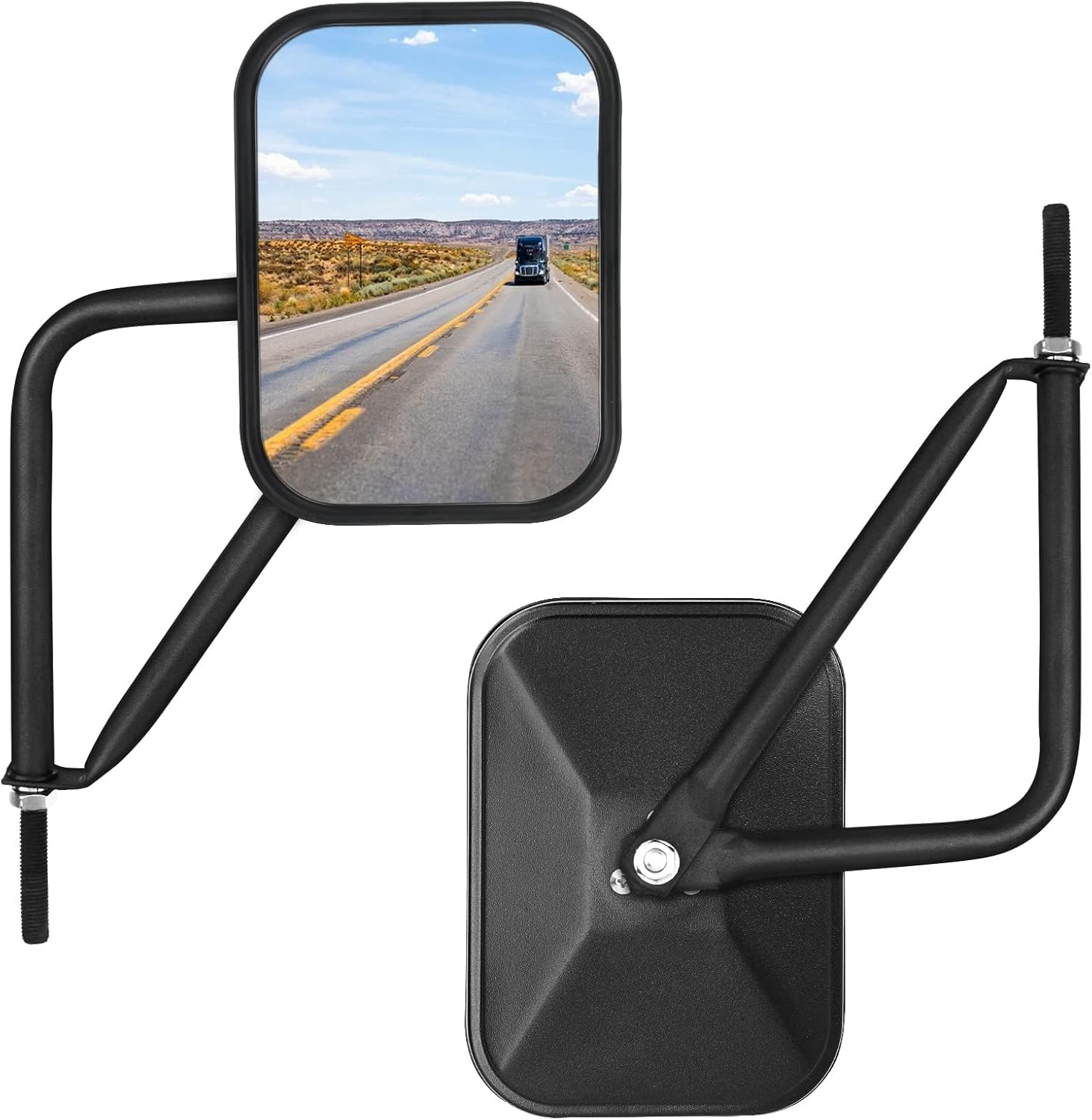Liberrway Mirrors Doors Off Compatible with Wrangler YJ TJ JK JL Gladiator JT 1987-2025, Door Hinge Side Mirror, Doorless Mirror for Wrangler Off-Road Driving - 2 Pack