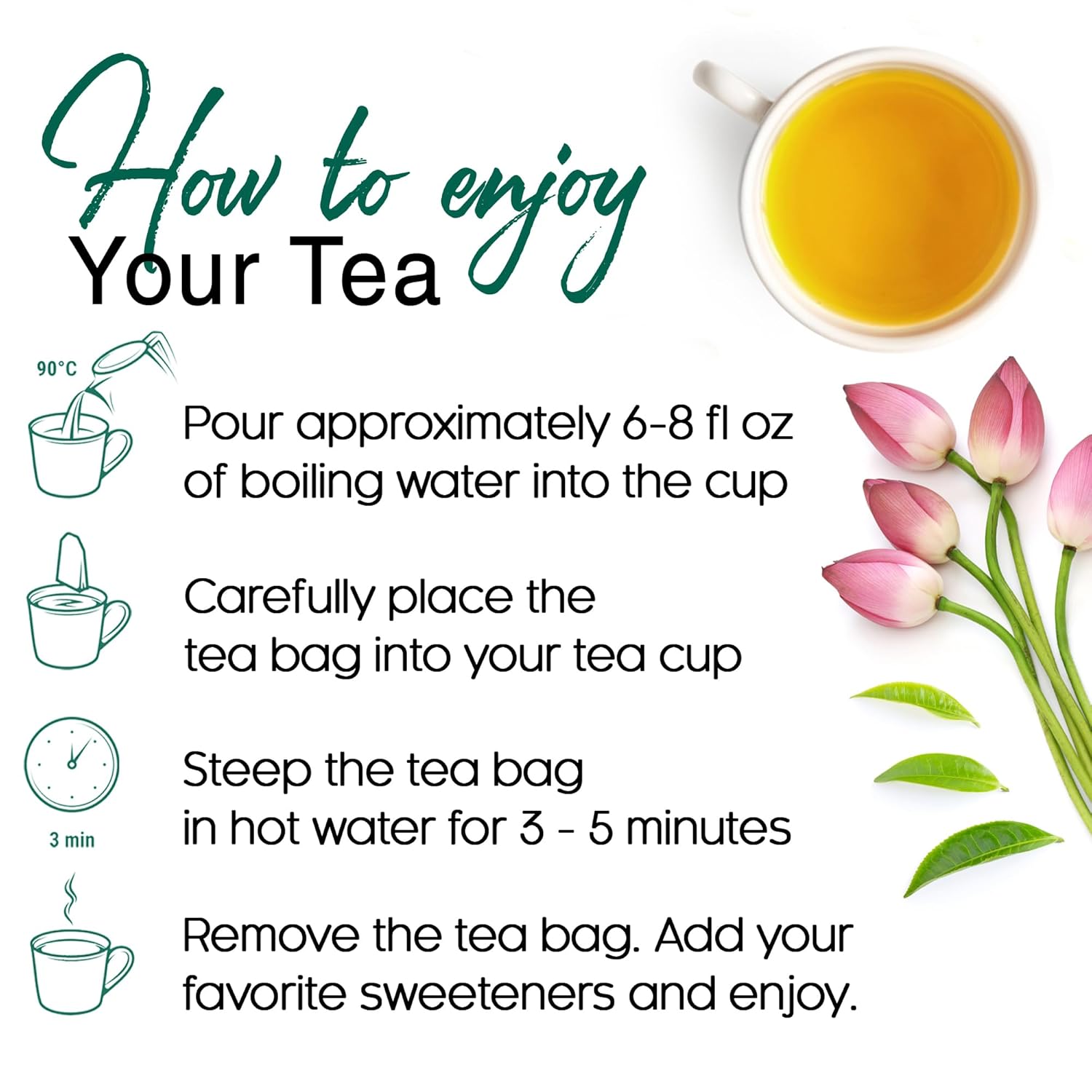 FreshDrinkUS, Premium 20 Tea Bags of Lotus Green Tea, 100% Natural. Exquisite Flavor, Handpicked Leaves, Perfect for Tea Lovers. No Sugar, No Gluten, Vegan. - Image 9