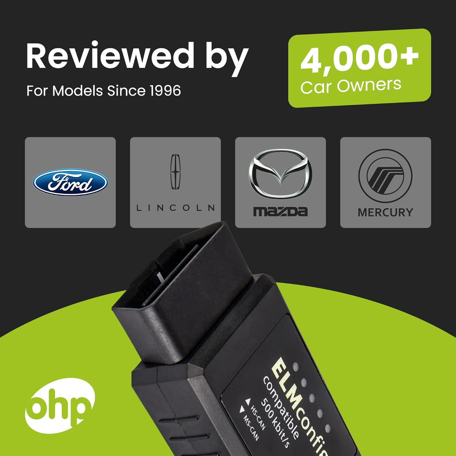 OHP FORScan ELM327-based OBD2 to USB Diagnostic Scan Tool with MS-Can/HS-Can Switch for Ford Lincoln Mazda Mercury Vehicles - Image 2