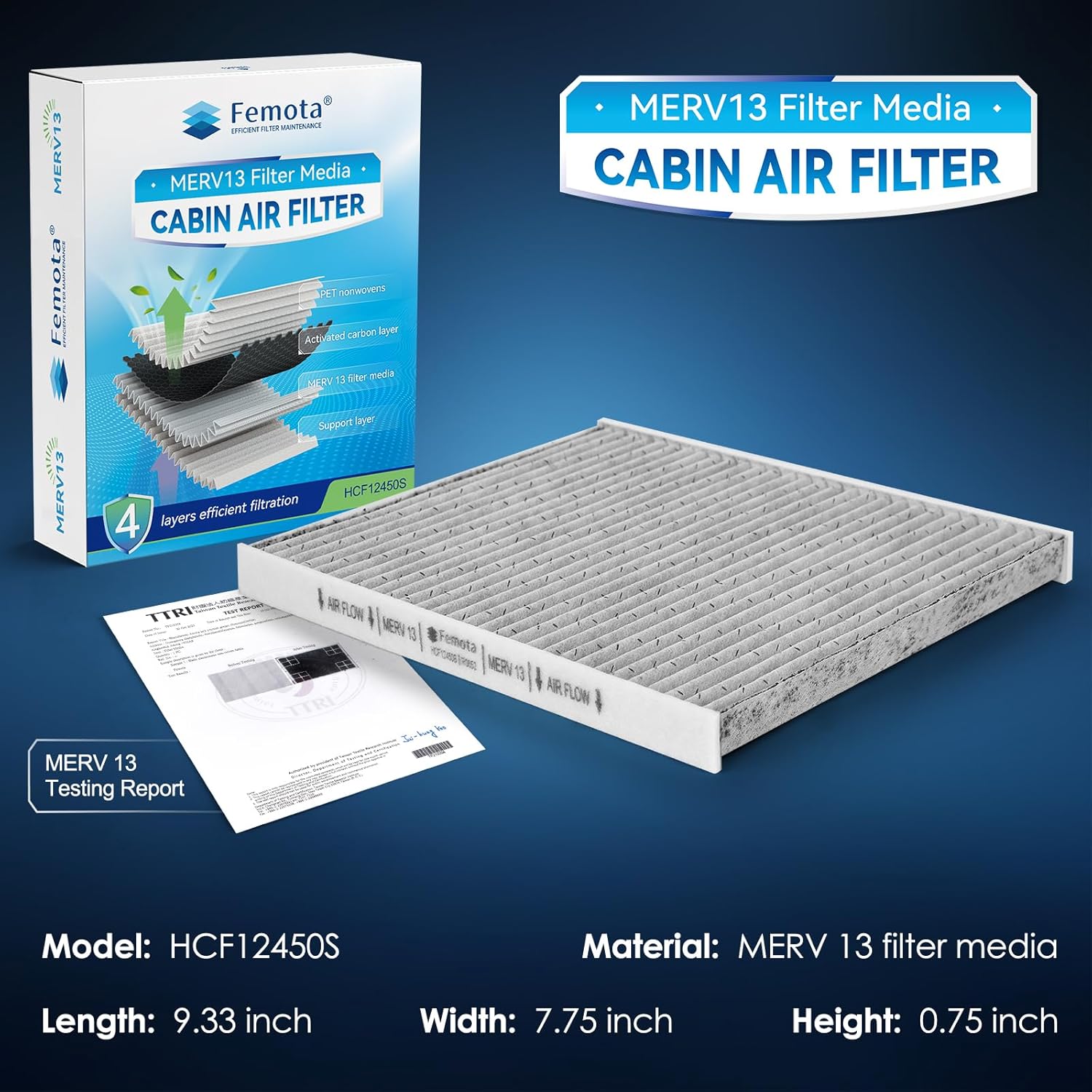 MERV 13 Cabin Air Filter with Activated Carbon, CF12450 for Jeep Wrangler(2018-2024), Gladiator(2020-2023); NOT for Diesel Engines; OE: 68301863AA, 68565698AA. - Image 2