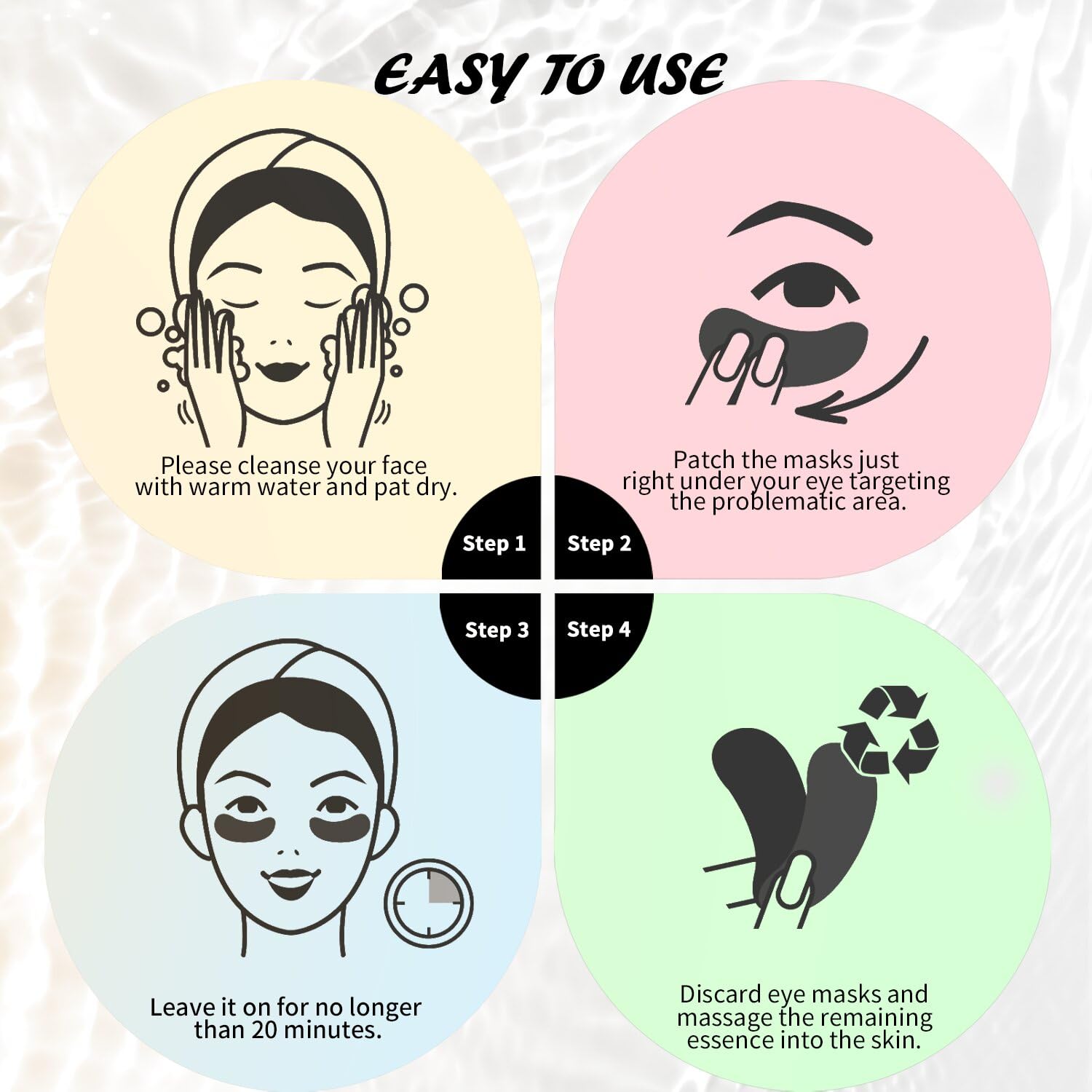 Maskiss Under Eye Patches (30 Pairs), Hyaluronic Acid Eye Masks for Dark Circles Puffy Eyes Undereye Bags, Collagen Eye Patches for Wrinkles and Hydrate, Skin Care Gift for Her - Image 6