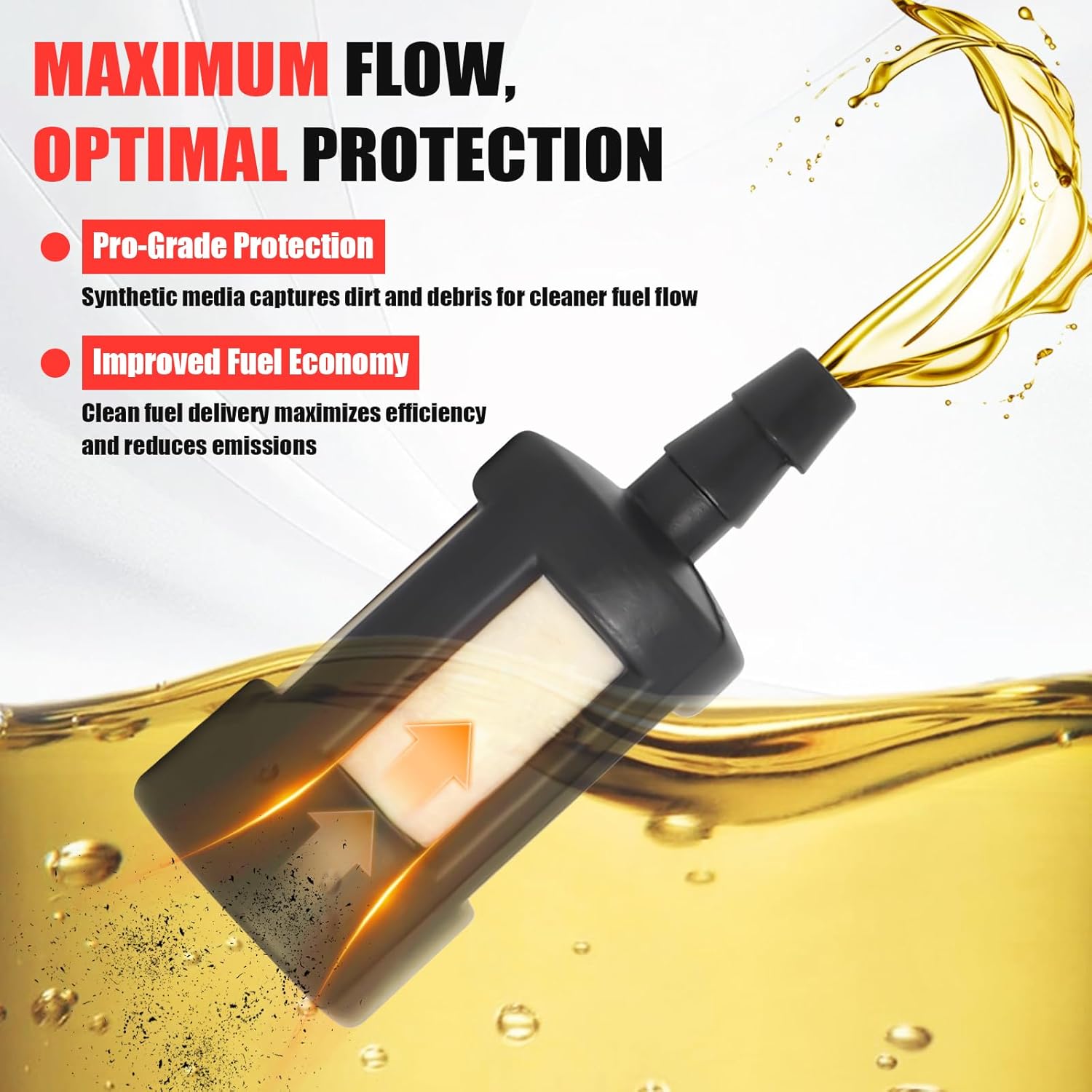 Podoy Fuel Filter Compatible with Stihl Poulan Husqvarna Zama ZF-1 ZF1 Chainsaw Trimmer Fits 1/8" ID Fuel Line (Pack of 10) - Image 4