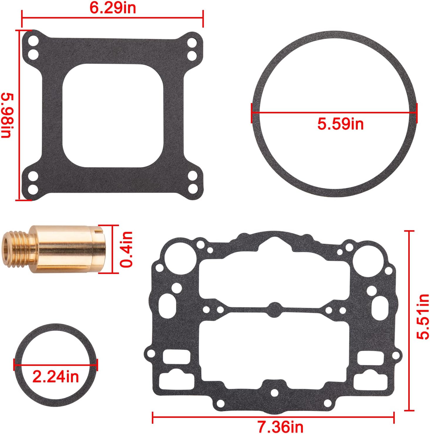 Carburetor Rebuild Kit Compatible with Edelbrock 1405 1406 1407 1408 1409 1410 1411, Carb Rebuild Kit for AFB 4 barrel 500 600 650 700 750 800 CFM Weber Marine # 809064 Carter 9000 series - Image 2