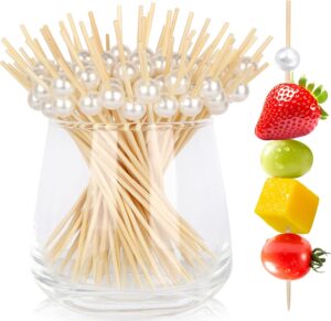 200 Cocktail Picks, White Pearl Fan...