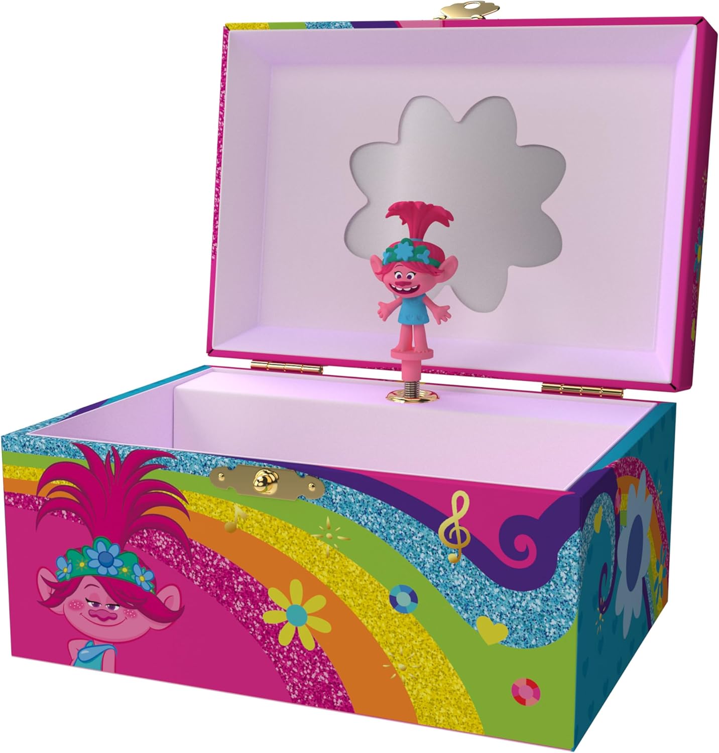 Trolls Jewelry Box for Girls Musical Jewelry Box with Spinning Figurine, Trolls Toys for Kids Ages 3-5