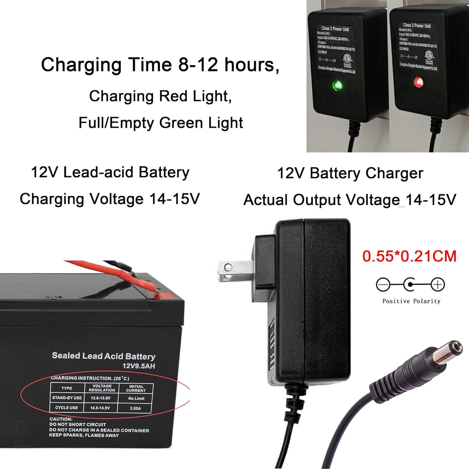 Universal 12V Bumper Car Charger for Flybar,Charger for Kidzone Bumper Car,12V Battery Charger for Ride on Car Best Choice Products SUV Powered Accessories(12Volt 1A) - Image 5