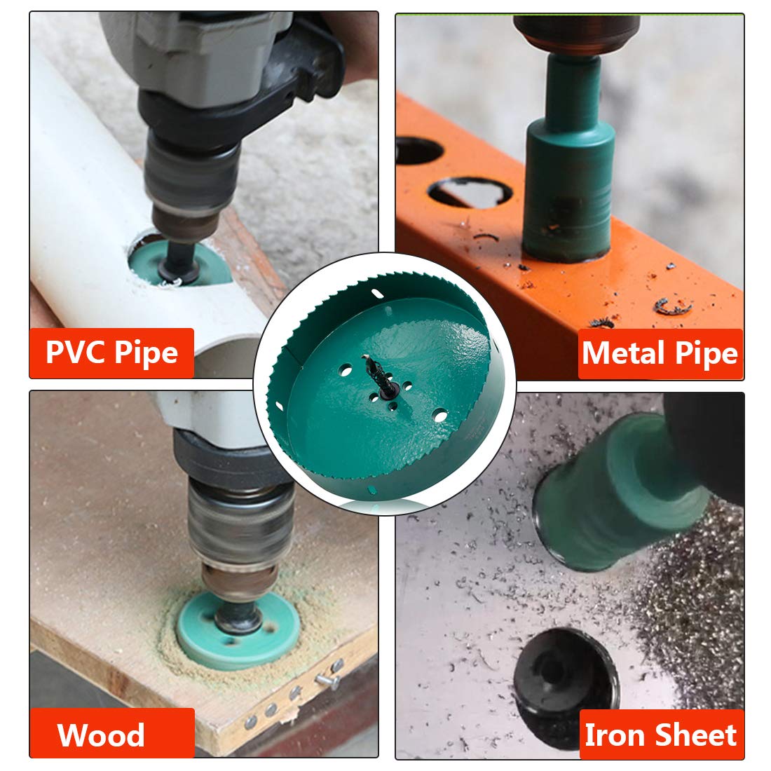 165mm/6.5" Hole Saw BI-Metal Heavy Duty Hole Cutter for Wood Cornhole Boards Plastic Drywall Fiberboard - Image 7