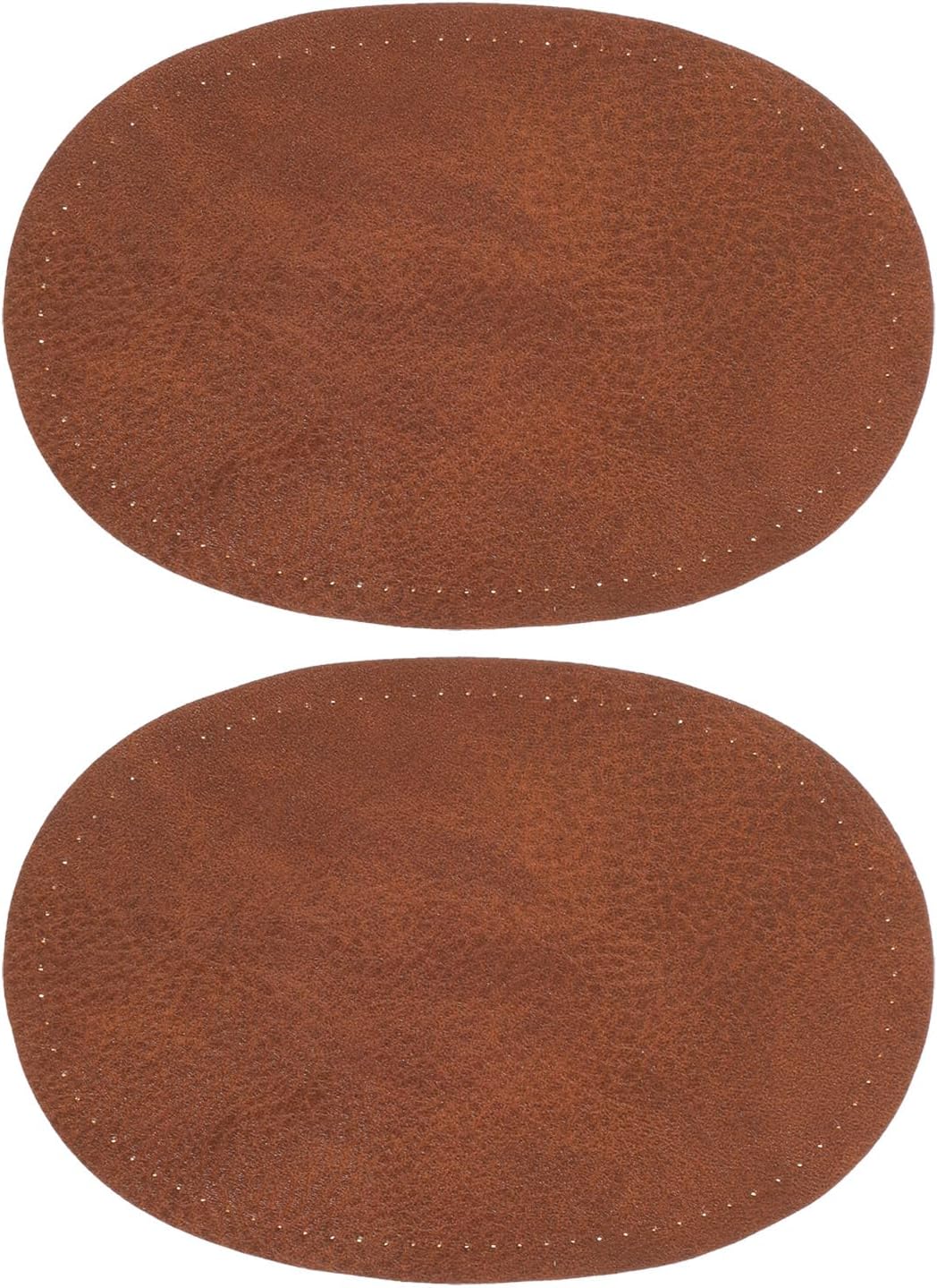2PCS Elbow Patches for Clothes, 5.43×3.54 Inches Sew-On Fabric Oval PU Leather Elbow Patch, Clothes Fabric Repair Sewing Patches for Sweaters, Jackets, Trousers and Hats(Coffee)