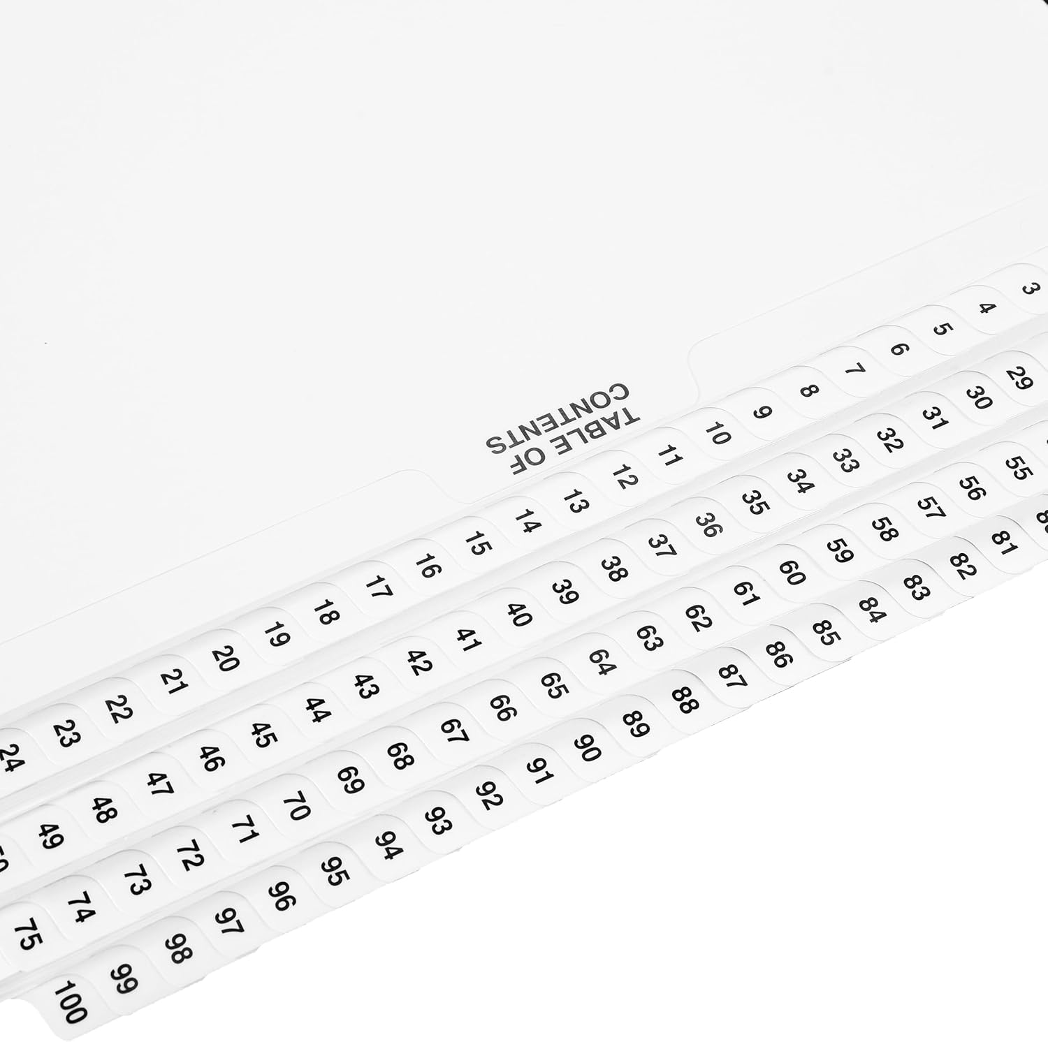 Exhibitindexes® Numbered Dividers 1-100 Punched - AVE Style Bold Tabs - Side Collated Exhibit Tabs - Made in The USA | Letter Size - 1-100 - Sets - Image 7