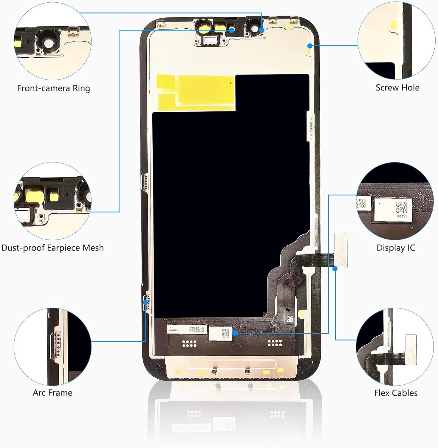 for iPhone 13 Screen Replacement 6.1 Inch, Diykitpl 3D Touch LCD Display for A2482, A2631, A2635, A2633, A2634, with Repair Tools Kit+Screen Tempered Protector+Waterproof Frame Adhesive Sticker - Image 2