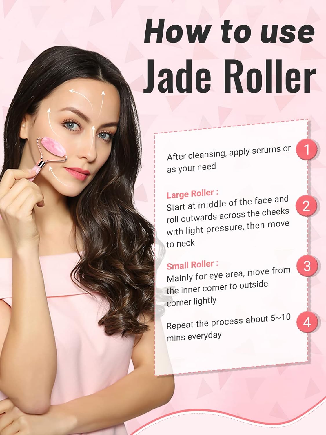 Deciniee Gua Sha Face Roller Tools: Jade Roller Facial Tools for Skin Care - Facial Massager for Face, Eyes, Neck, Relieve Fine Lines and Wrinkles - Image 4