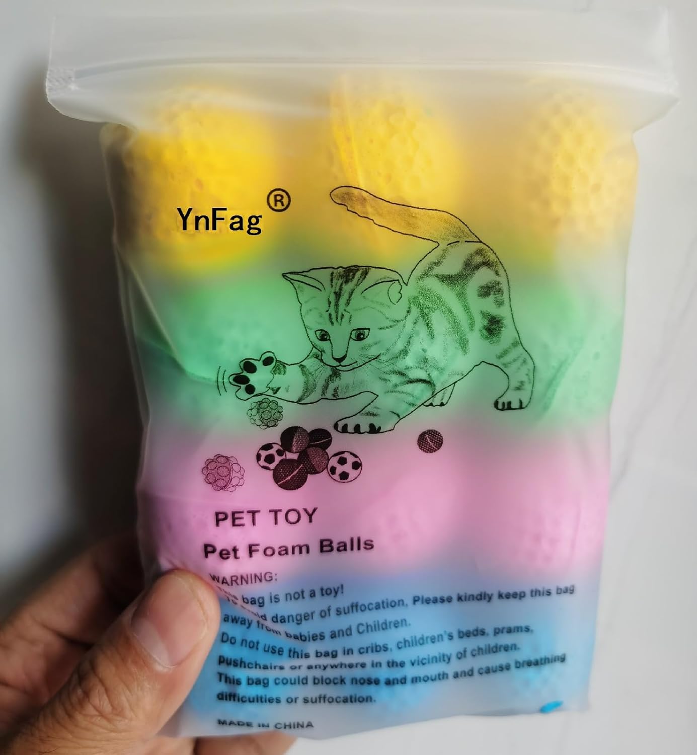 YnFag Foam Soccer Balls Cat Toys for Indoor Cats Cat Balls (12 Pcs Individual Color Balls) - Image 4
