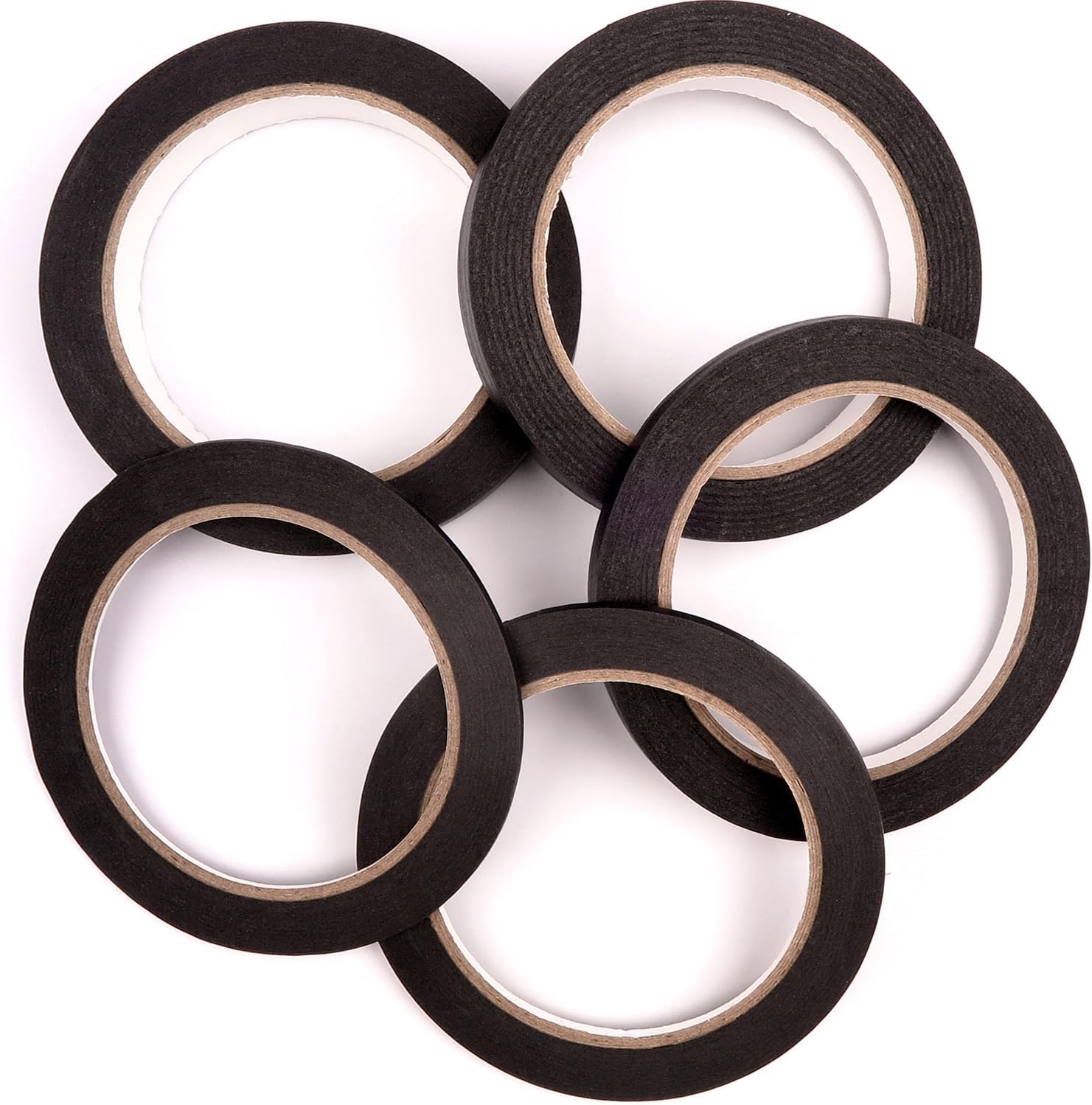 5 Rolls Pinstripe Tape - Masking Tape 1/16", 1/8", 1/4", 1/2", 3/4" - Thin Painters Masking Automotive Tape for DIY, Car, Auto, Paint, Art, Tumblers (Black) - Image 8