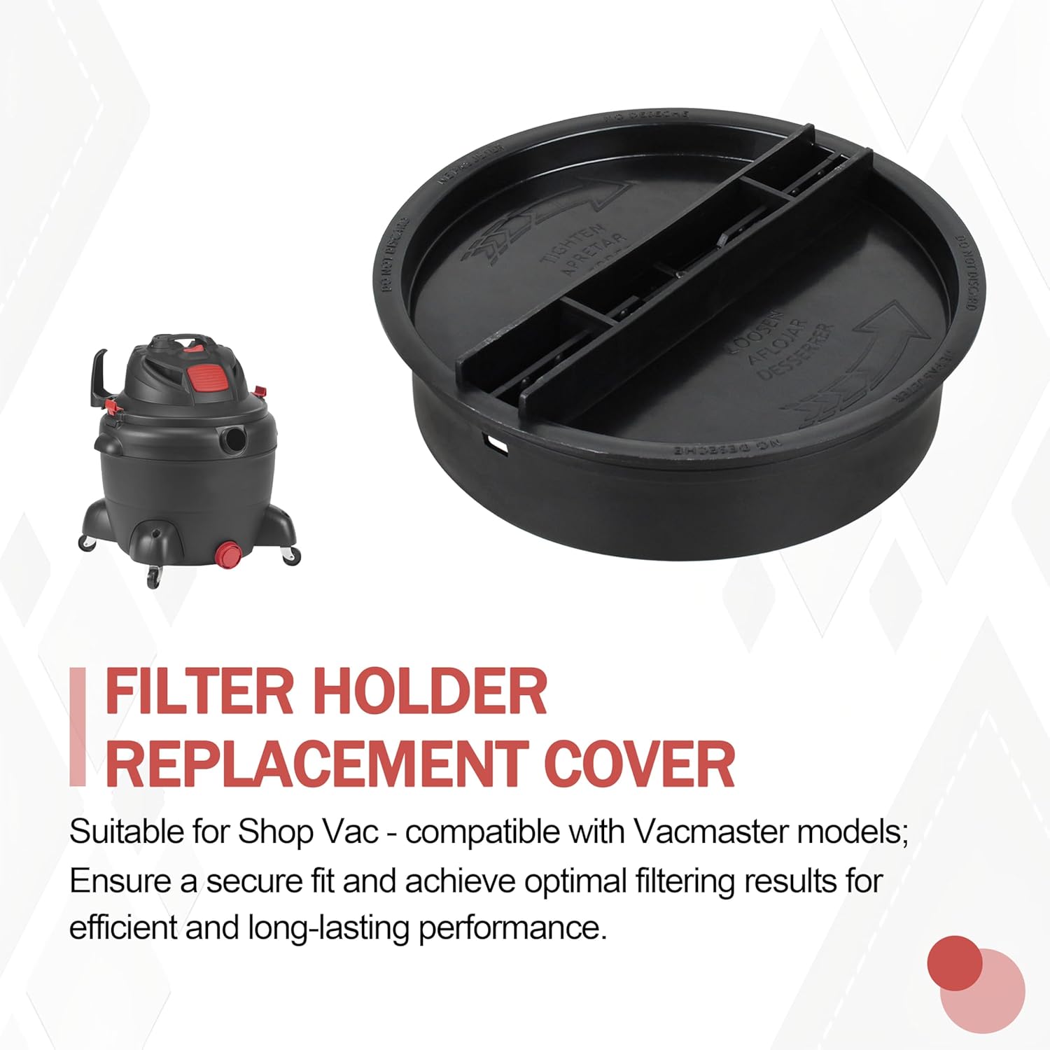 #3008000 Replacement Filter Retainer Cover for Shop Vac 90304 Filter,Wet and Dry Vacuum Cleaner - Image 3