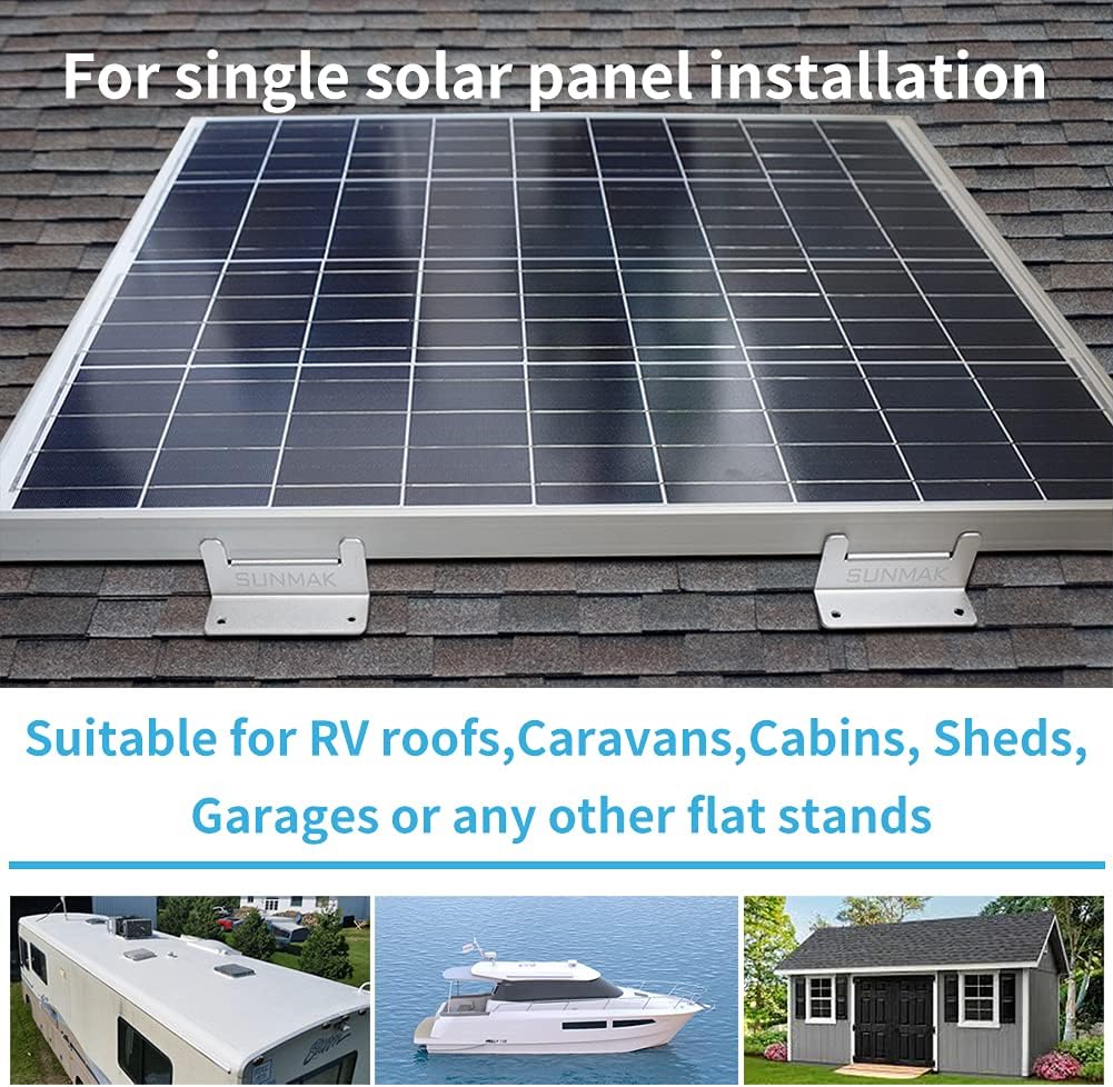 8 units per set Solar Panel Mounting Z Brackets Lightweight Aluminum Corrosion-Free for solar panels installed on RVs, Trailers, Boats, Yachts, Wall, Cabins, Sheds, Garages&Other Off Gird Roofs - Image 5