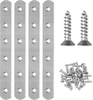 4 PCS Straight Brackets, 6 inch Fla...