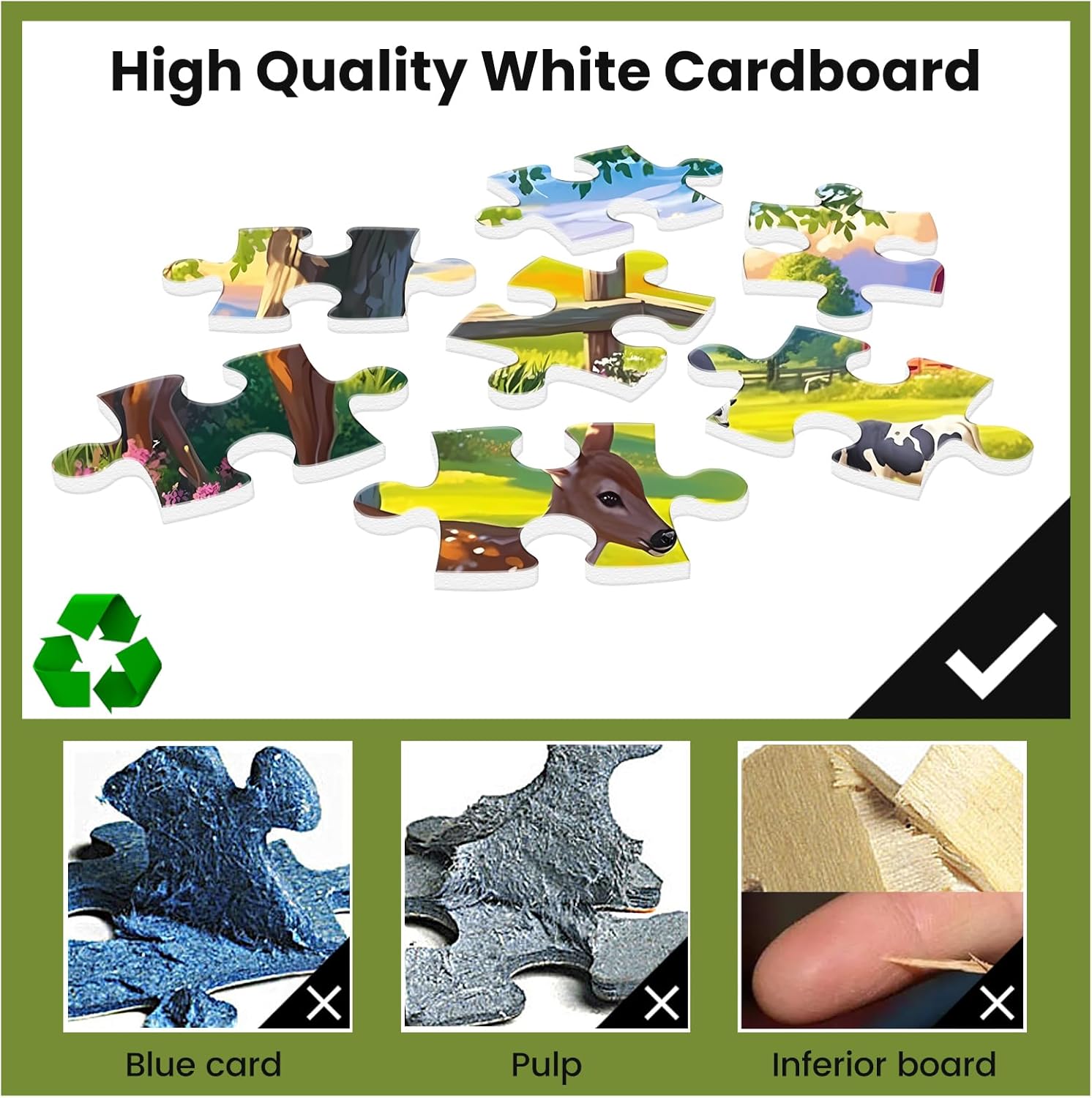 300 Pieces Puzzles for Adult Jigsaw Puzzle 300 Piece Children Elderly Puzzle Deer Cow Farm Puzzle Gift for Mom Dad Family Friend Family Activity Games Home Decor Wall Art 20.5x15IN - Image 3