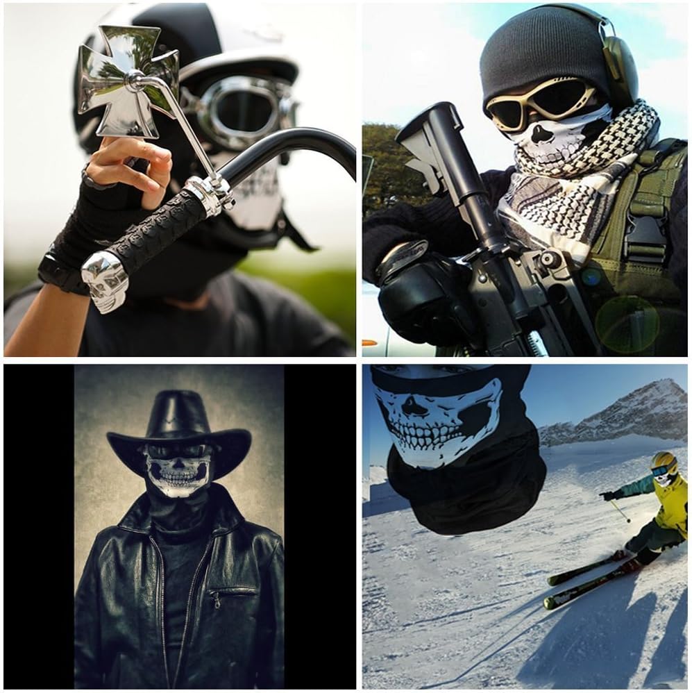 Black Balaclava Ghosts Skull Full Face Mask, Carnival Masks Tactical Balaclava Hood for Men Women Youth Halloween Cosplay Outdoor Sport Cycling Hiking Skiing - Image 6
