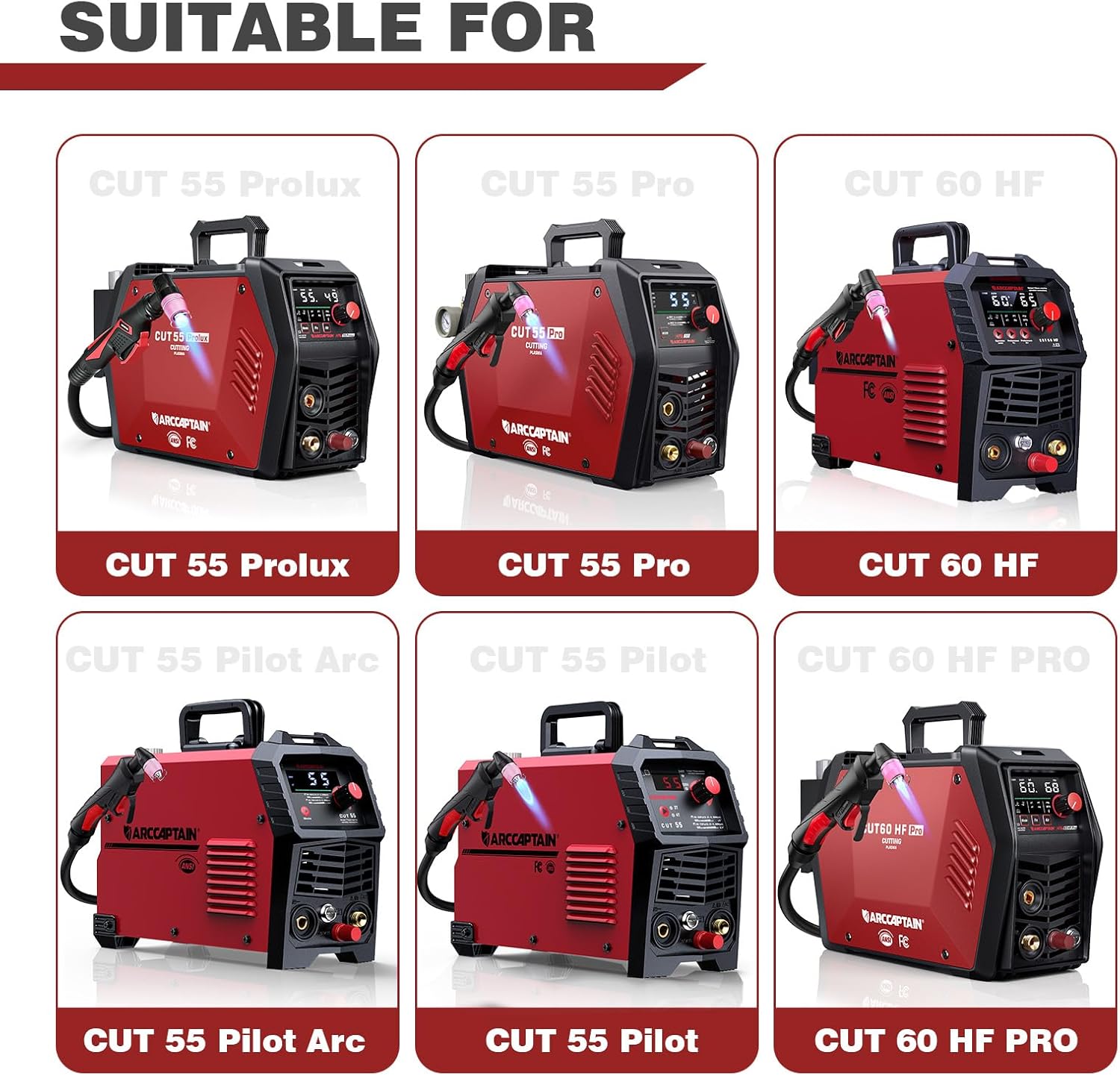 ARCCAPTAIN AG-60 Plasma Cutter Torch Consumables, .045'' SG-55 AG-60 WSD-60 Plasma Cutter Accessories for ARCCAPTAIN CUT55 PRO, CUT55 PROLUX, CUT 55PILOTARC,CUT 55PIL0T, CUT 60HF, CUT 60HF PRO,24 Pcs - Image 3